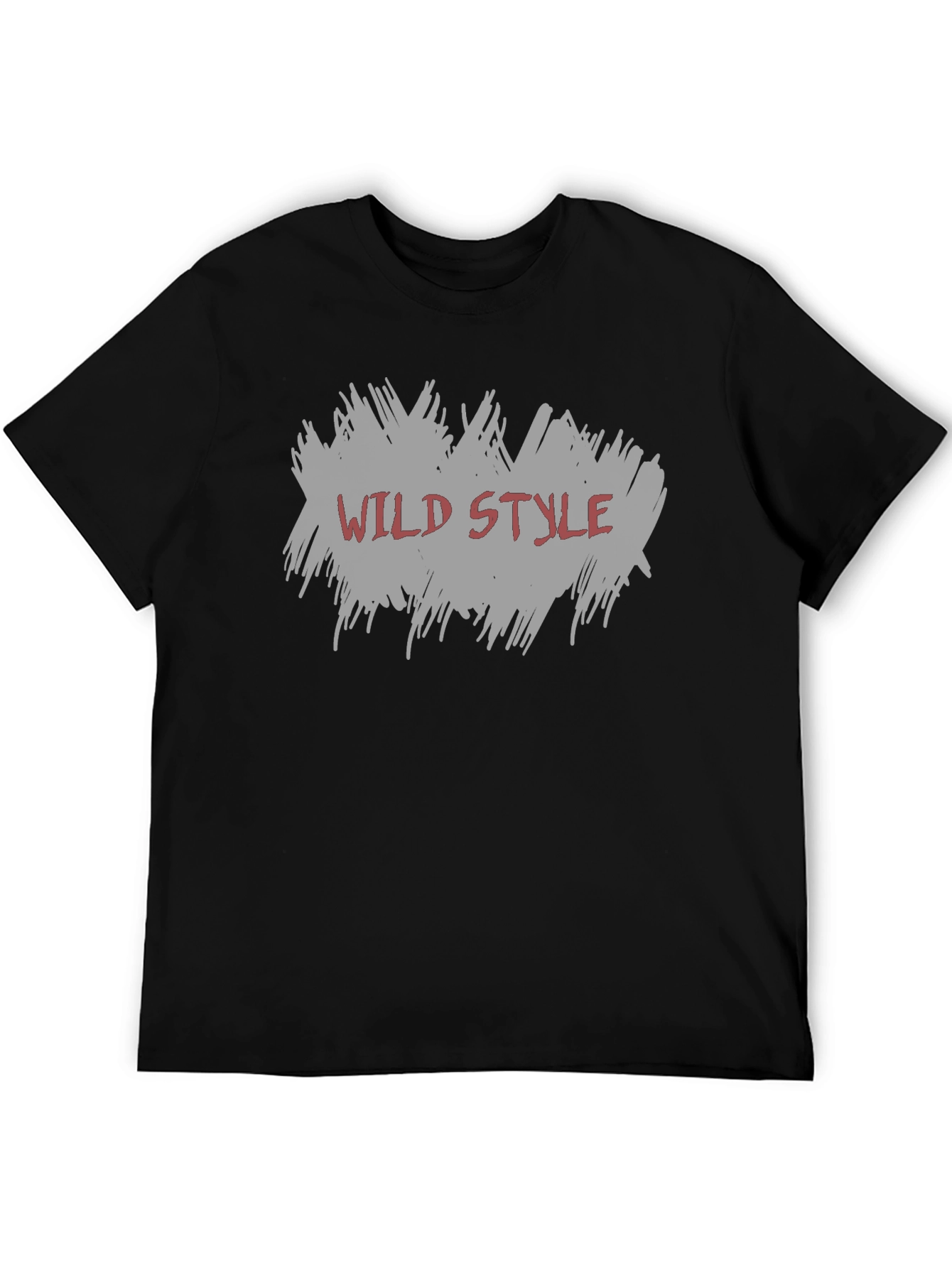 Black Wild Style Graphic Tee - Trendy Men's Black T-Shirt view 5