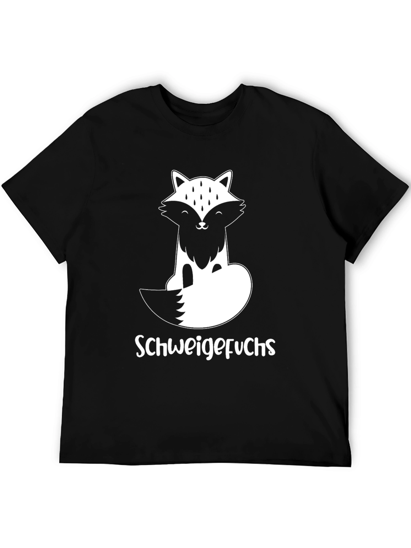 Black Schweigefuchs Graphic T-Shirt - Fox Design view 5