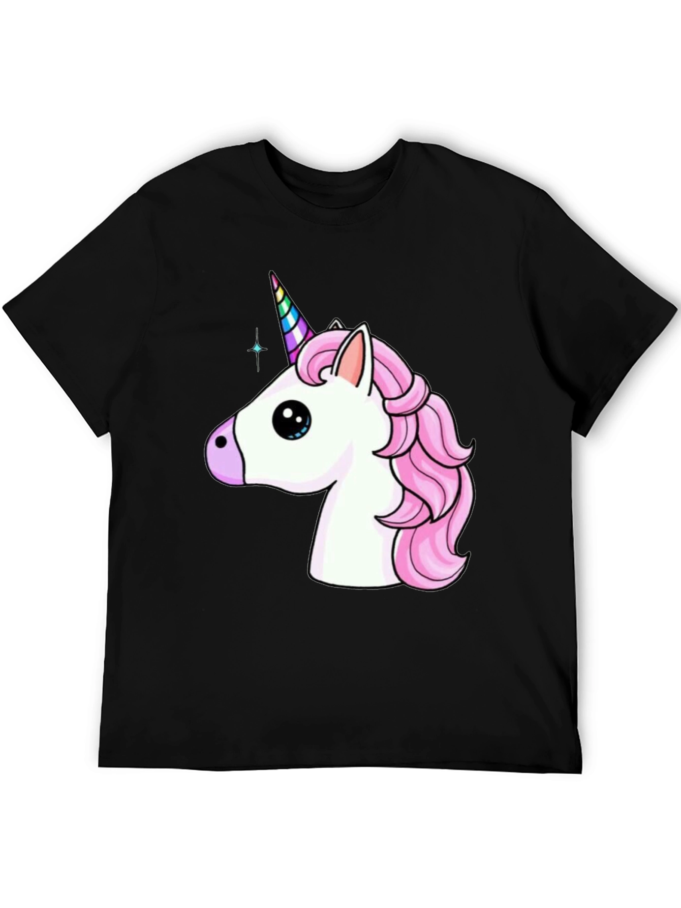 Black Unicorn Graphic Tee - Black Cotton T-Shirt view 5