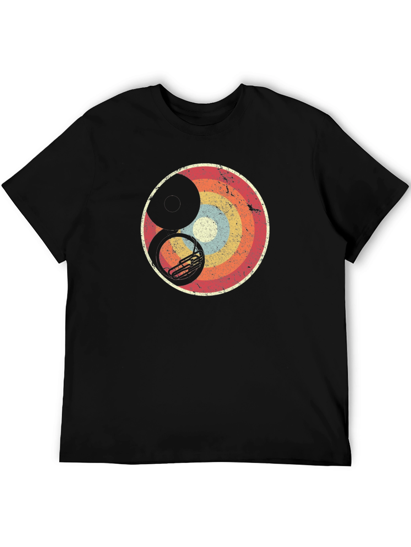 Black Retro Tuba Eclipse Graphic Tee view 5