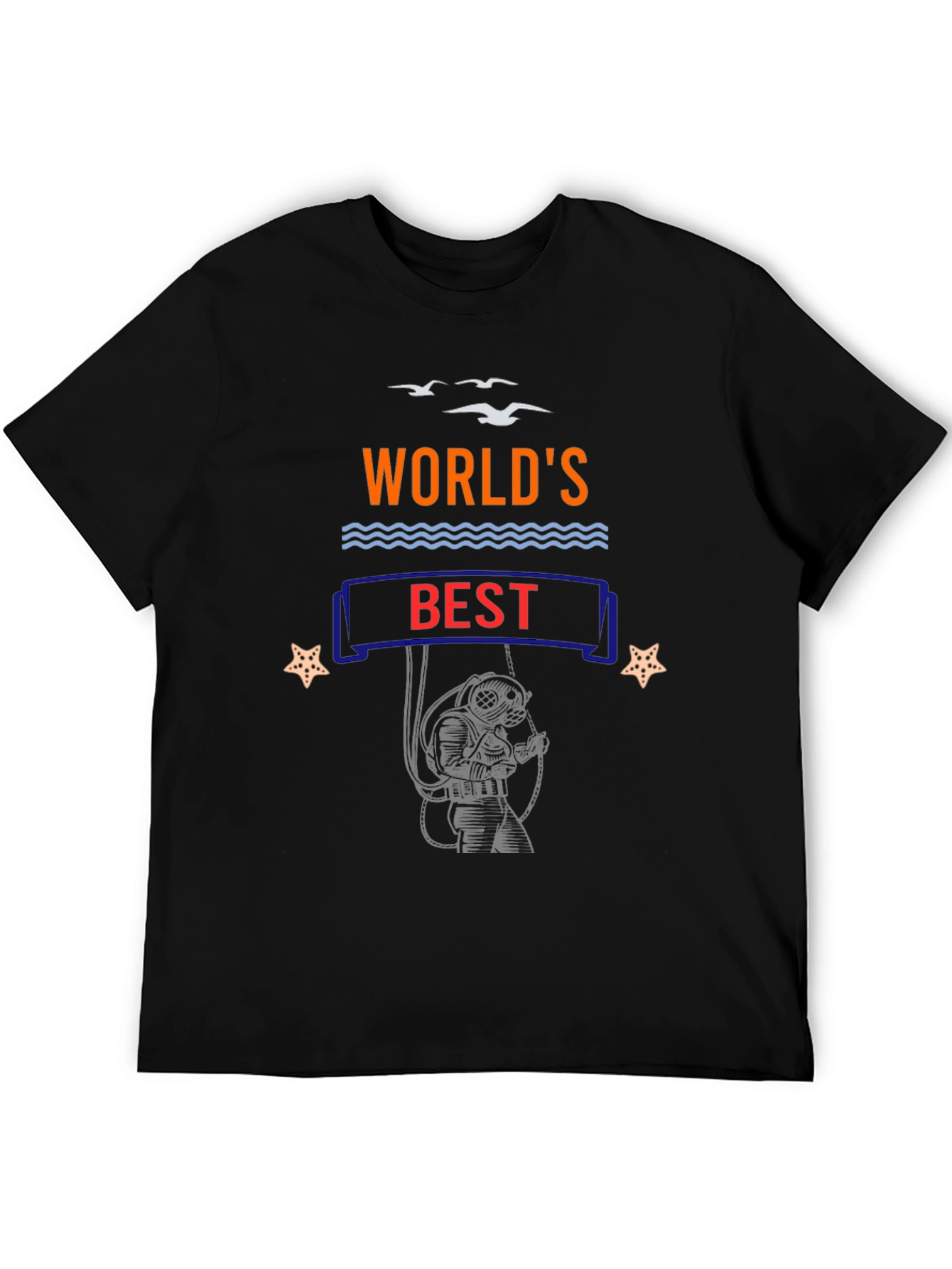 Black World's Best Diver Black T-Shirt view 5