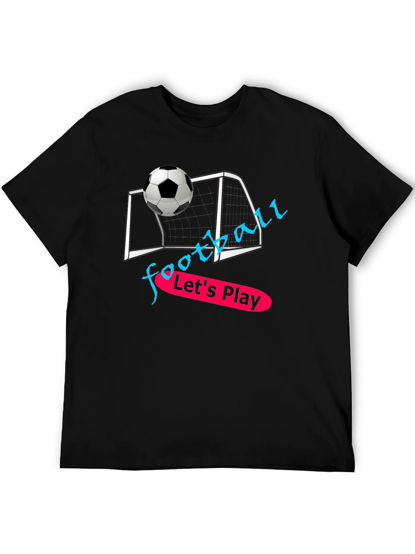 Black Football Graphic T-Shirt - Let's Play! view 5