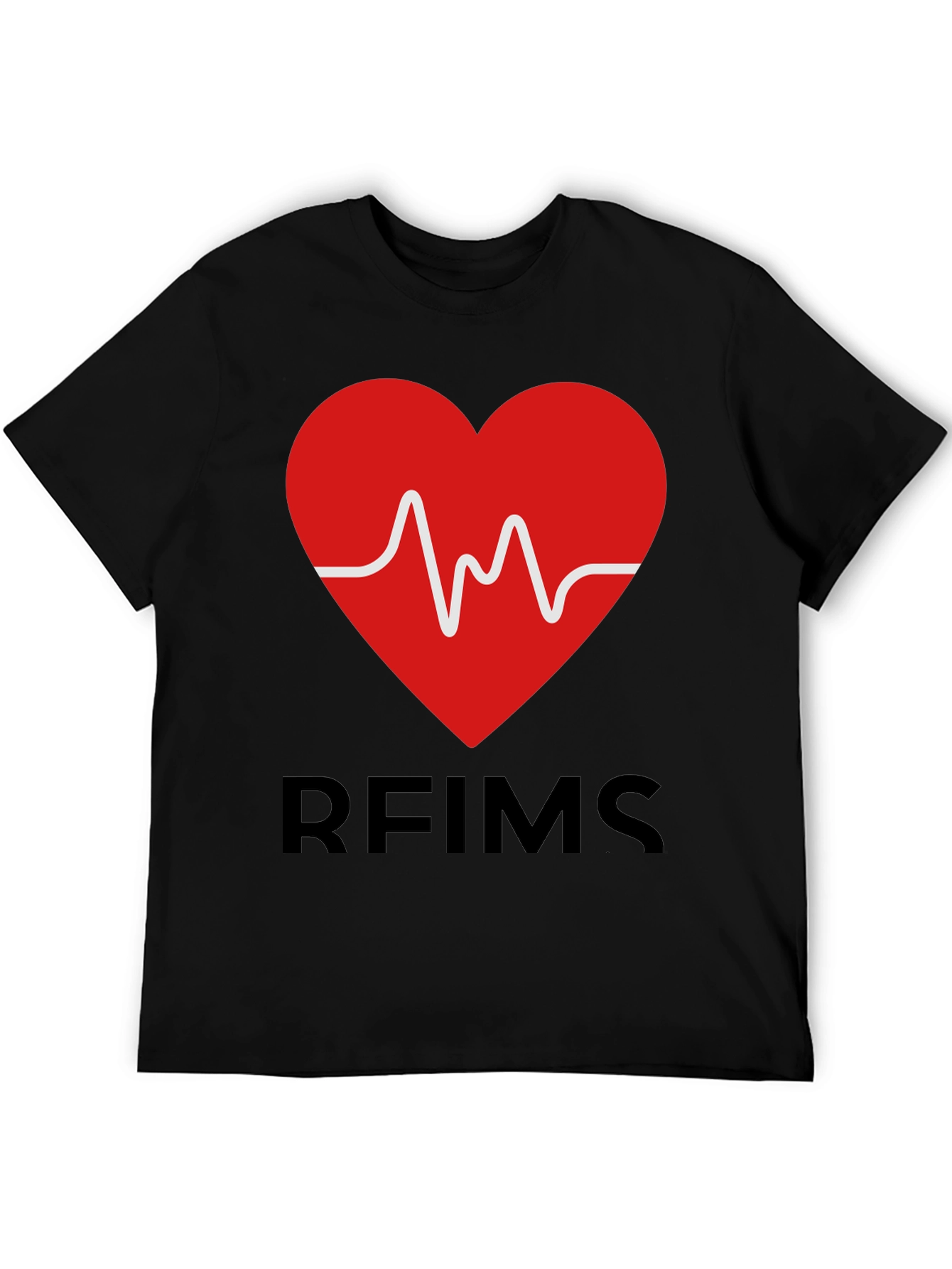 Black RFIMS Heartbeat Graphic Tee - Stylish Casual Wear view 5