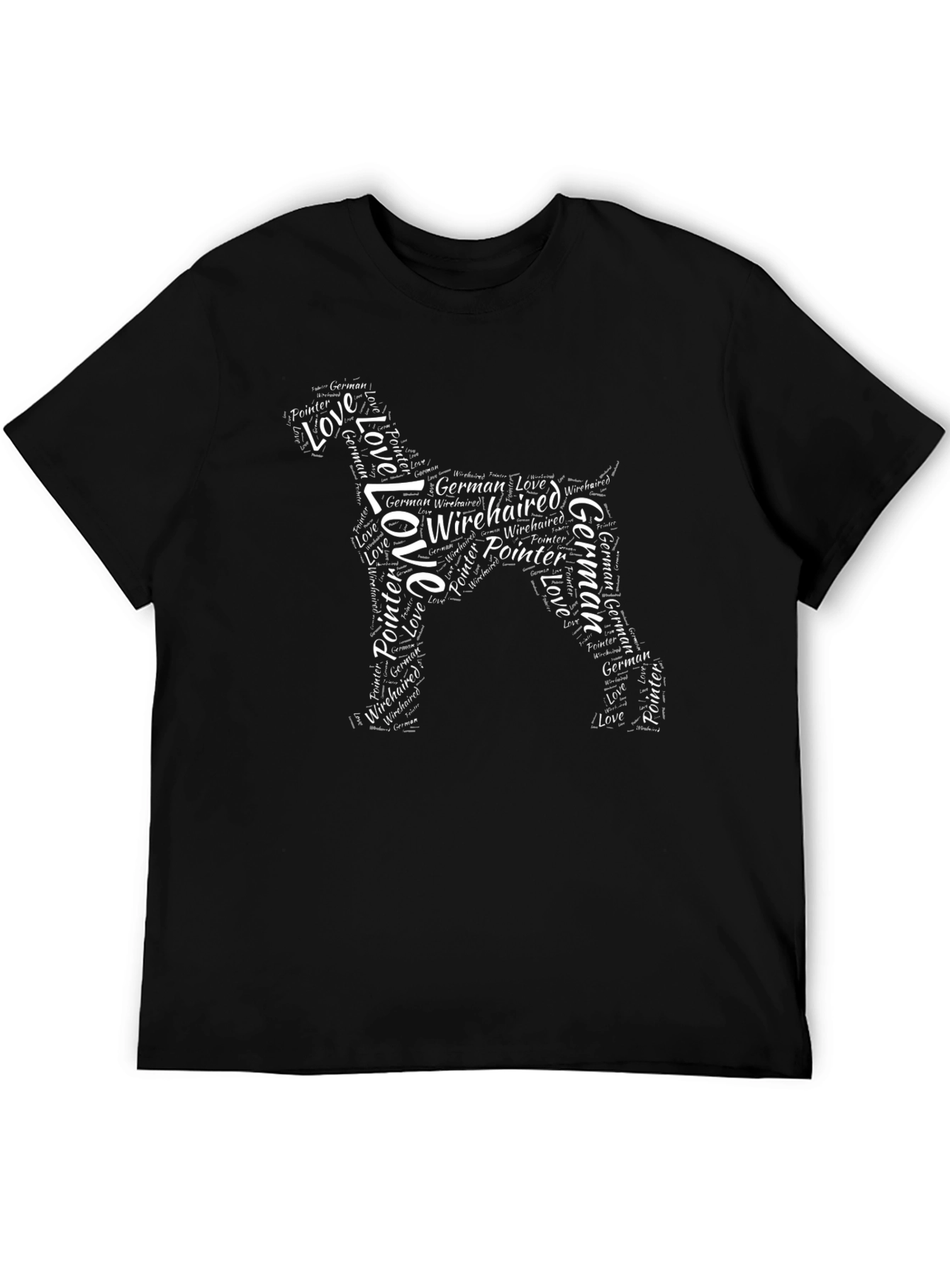 Black German Wirehaired Pointer Word Art T-Shirt view 5
