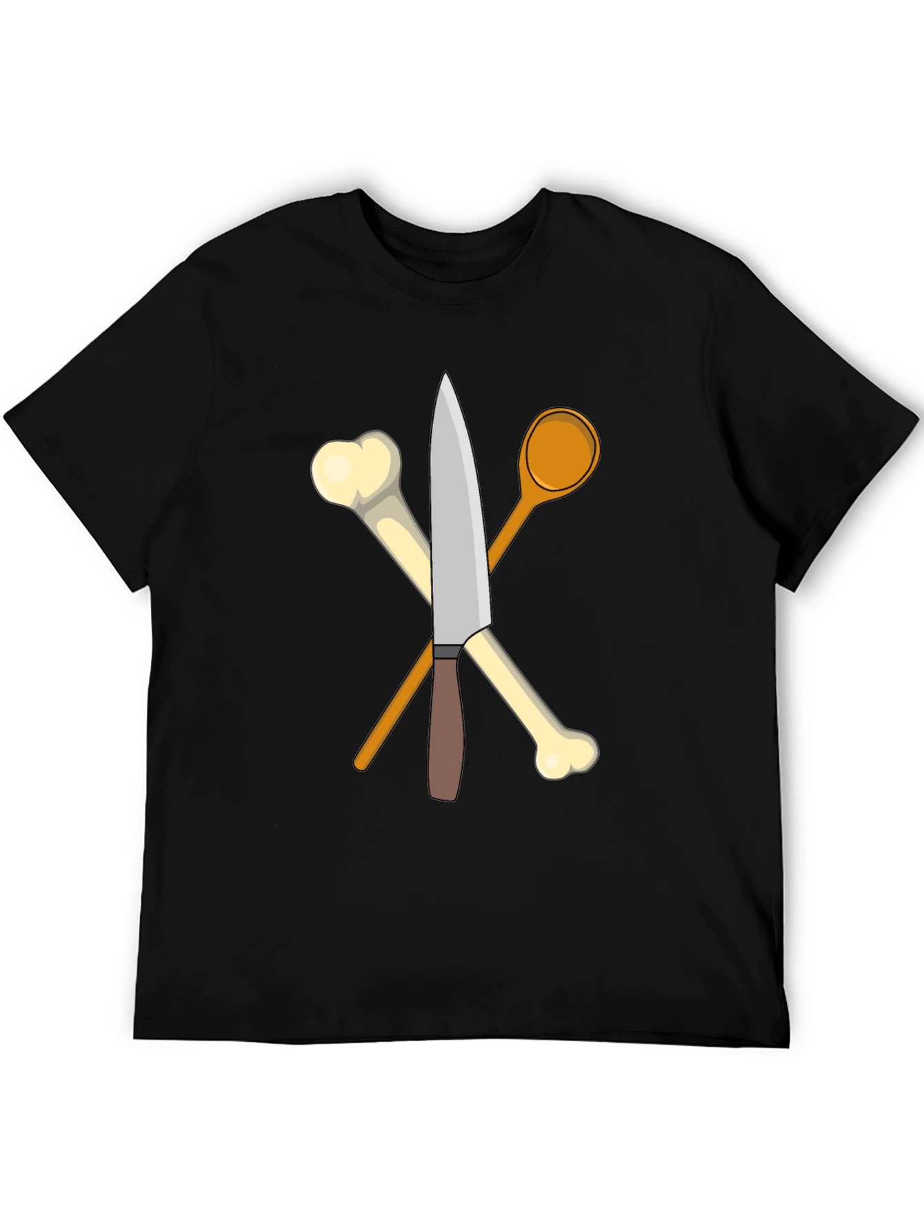 Black Culinary Bones T-Shirt - Kitchen Humor Apparel view 5