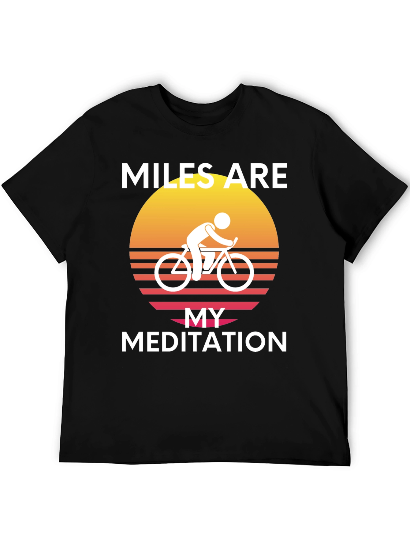 Black Miles Are My Meditation Graphic T-Shirt - Cycling view 5