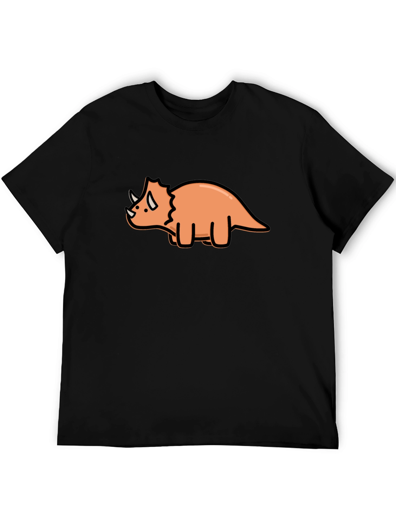Black Triceratops Graphic Tee - Black Cotton Comfort view 5