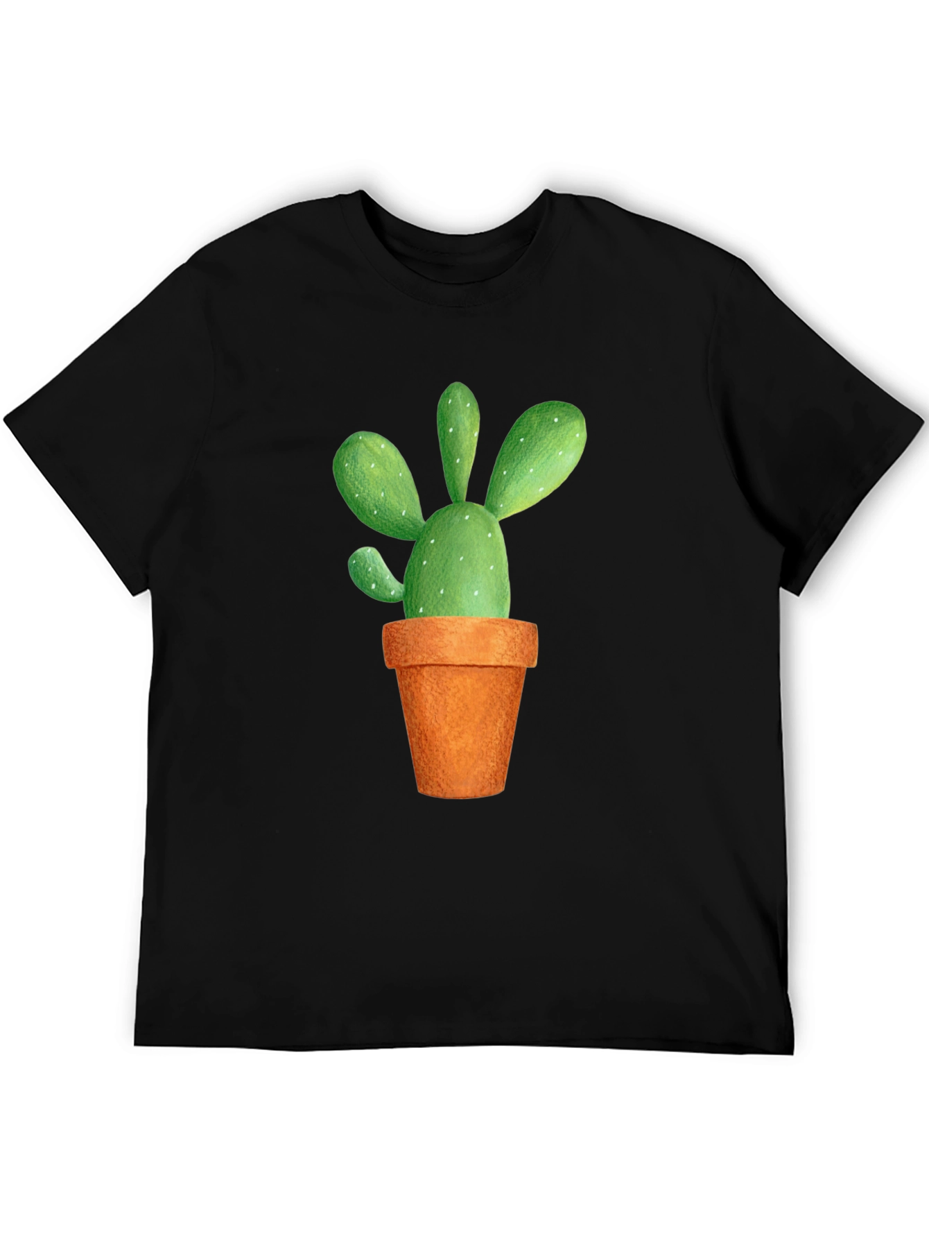 Black Cactus Graphic Tee - Potted Plant Design view 5