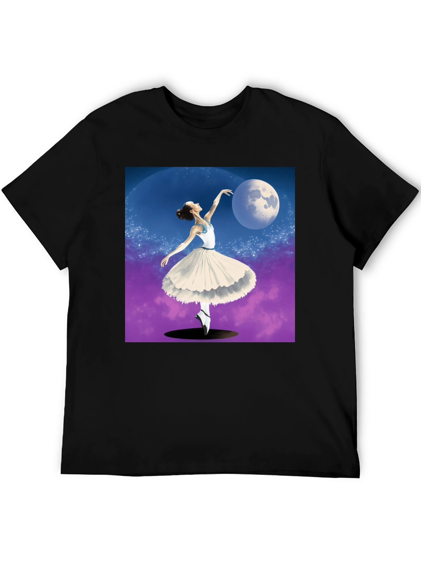 Black Ballerina Moon Dance Graphic Tee - Black view 5