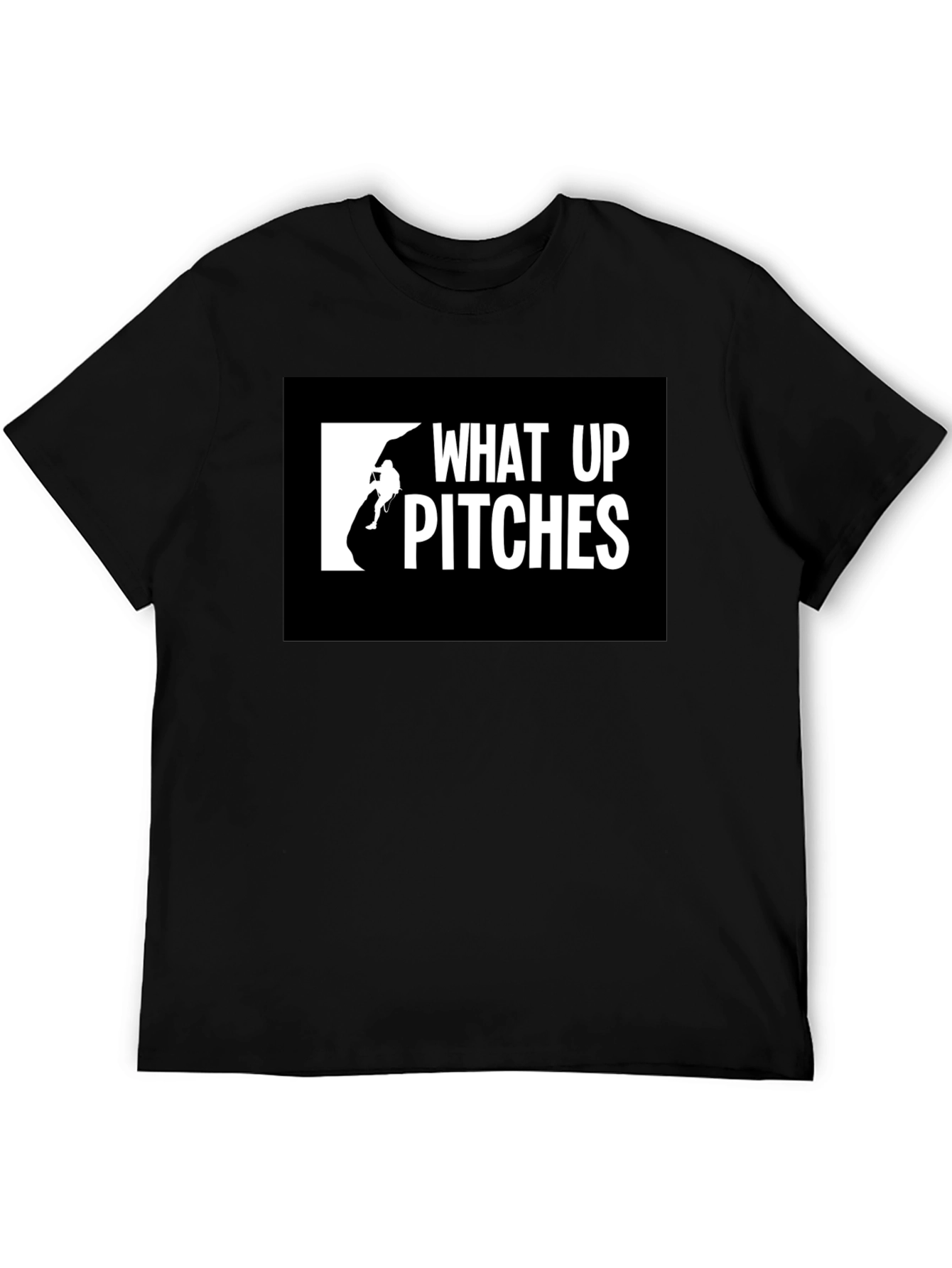 Black What Up Pitches Black Graphic Tee view 5