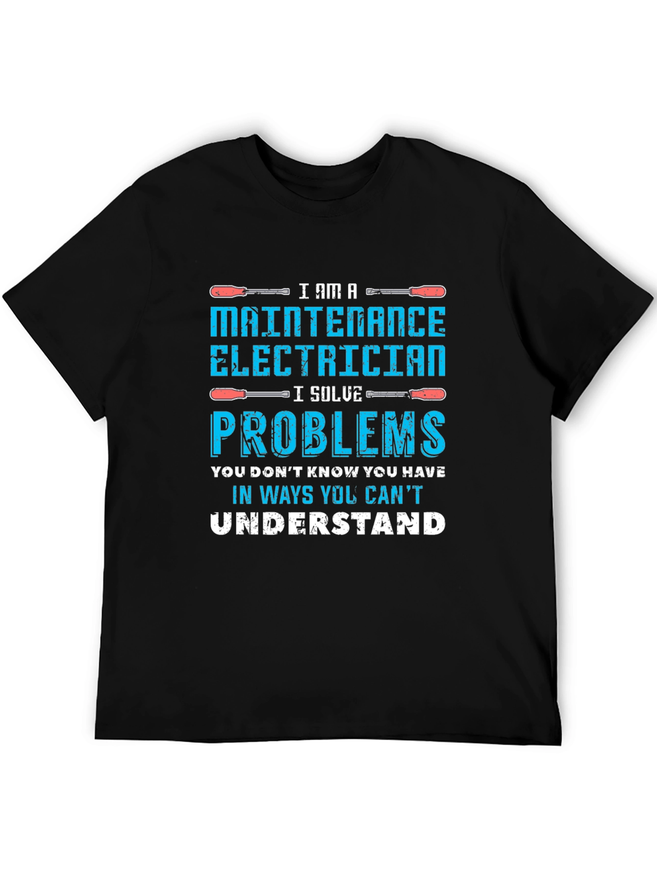 Black Maintenance Electrician Humor T-Shirt view 5