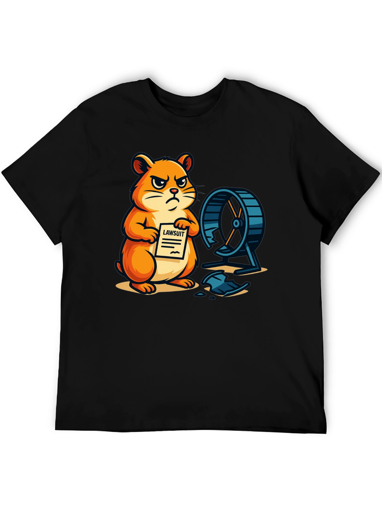 Black Hamster Lawsuit Graphic T-Shirt view 5