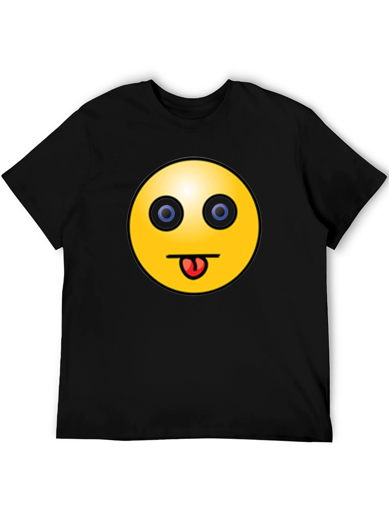 Black Funny Emoji Graphic Black T-Shirt - Tongue Out Smiley view 5