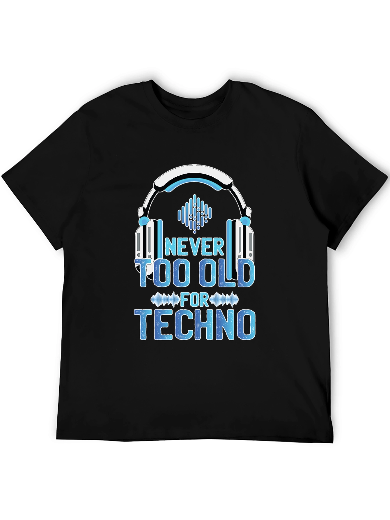 Black Never Too Old for Techno T-Shirt view 5