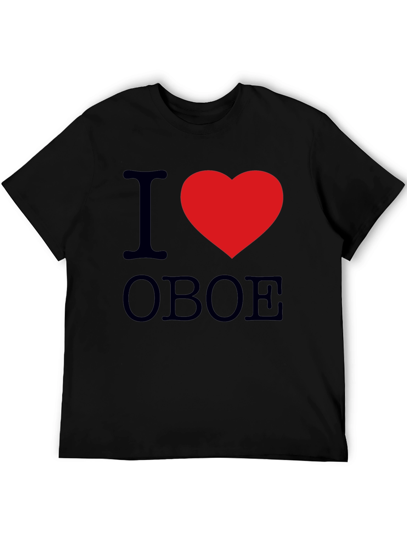 Black I Heart Oboe Black T-Shirt view 5