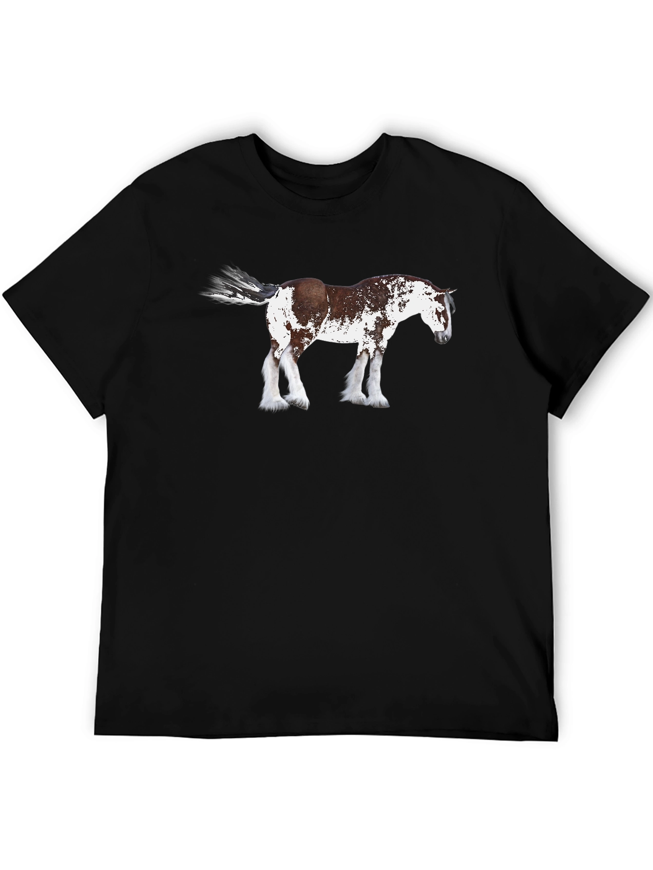 Black Horse Graphic T-Shirt | Black Crew Neck Tee view 5