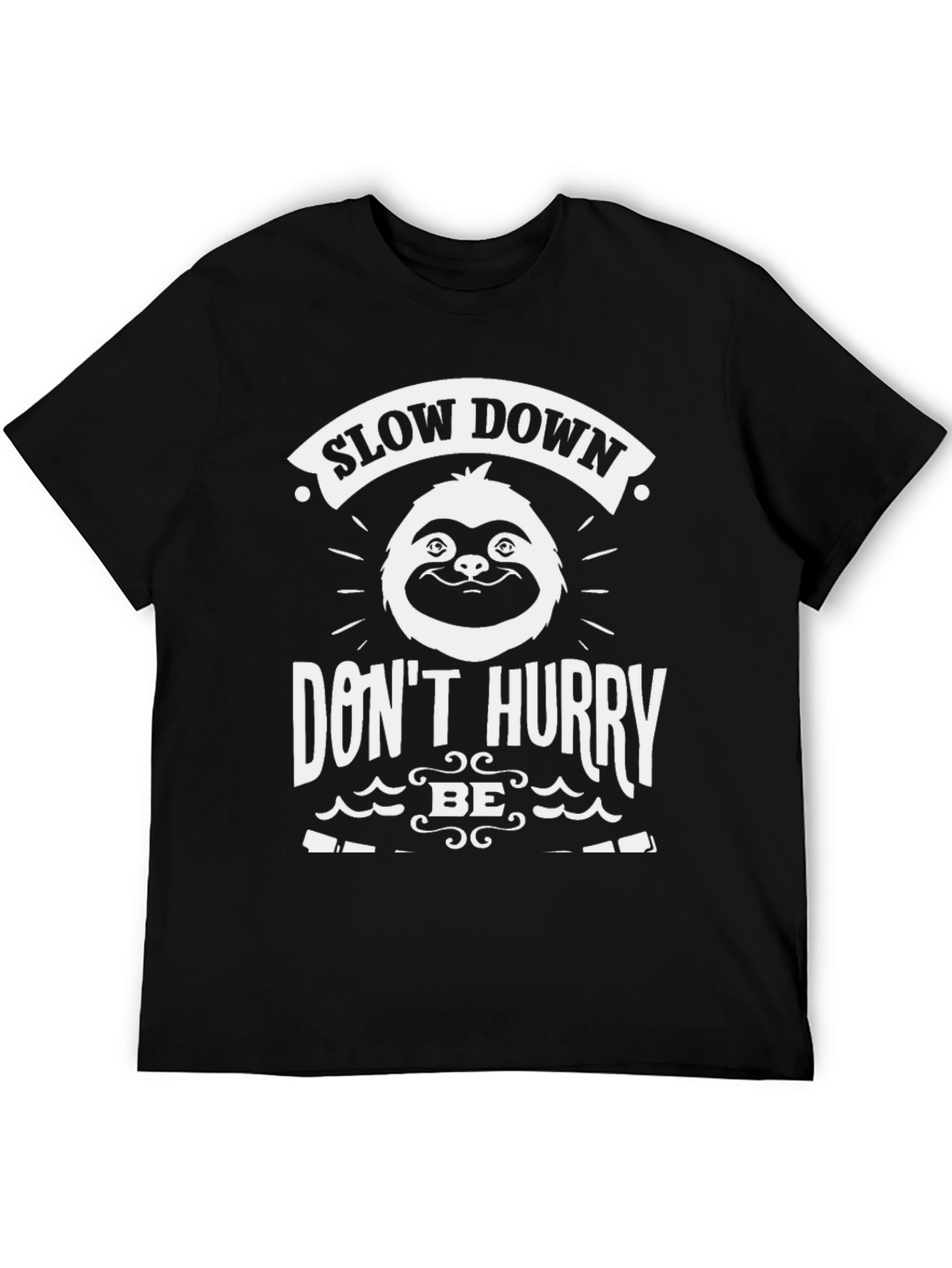 Black Slow Down Sloth Graphic Tee - Relaxed Fit view 5