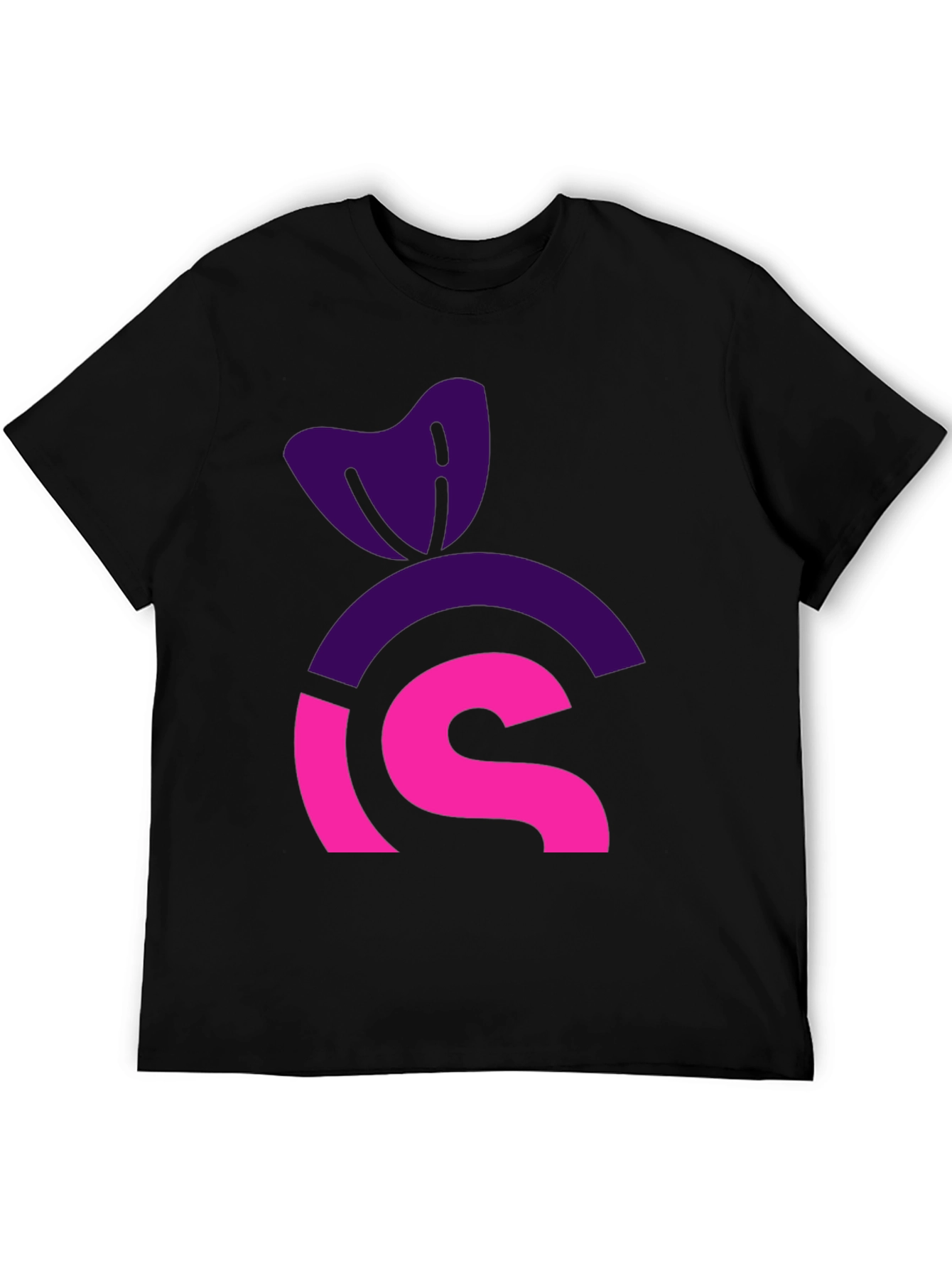 Black Modern Graphic Tee: Purple & Pink Icon Design view 5