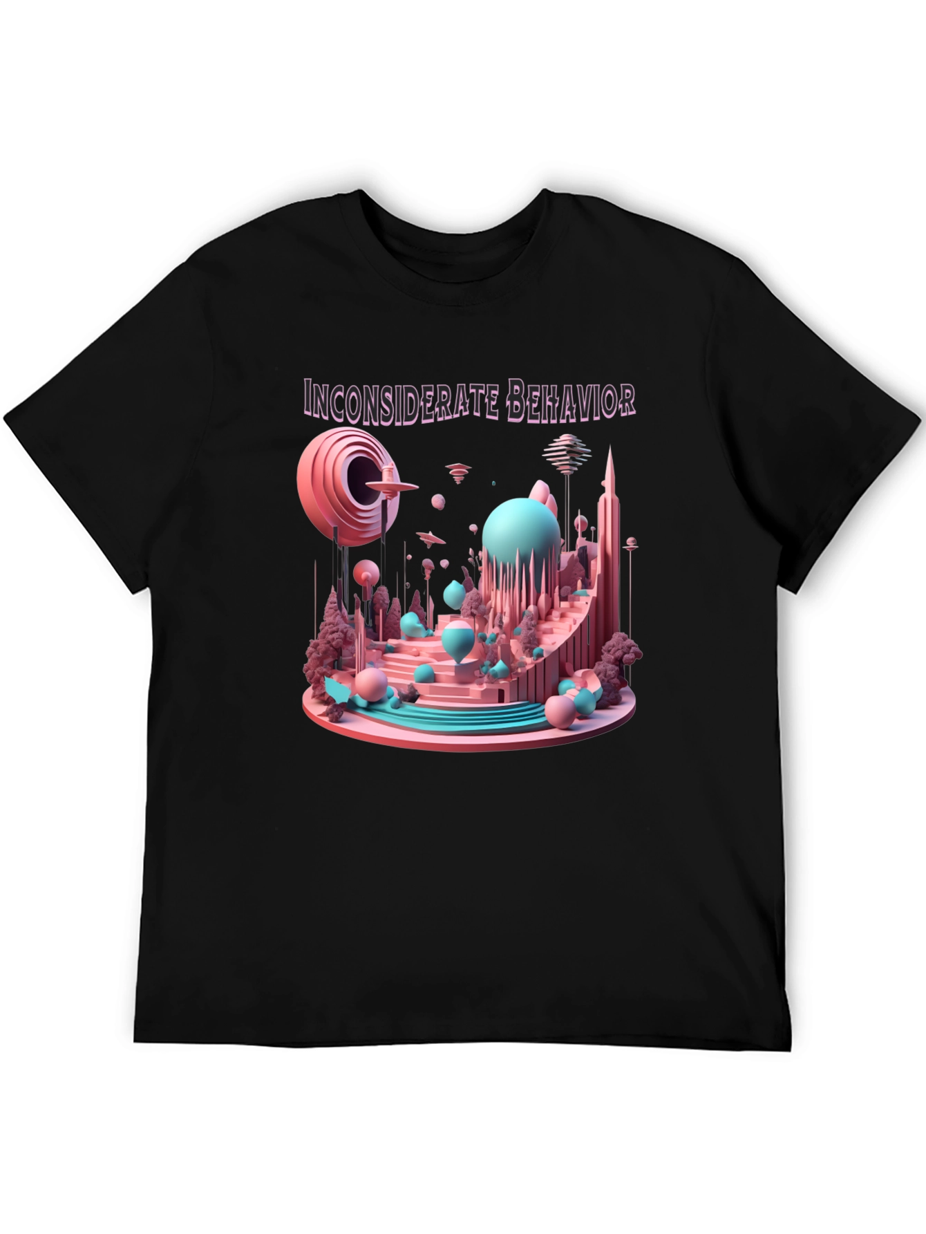 Black Inconsiderate Behavior Black Graphic Tee view 5