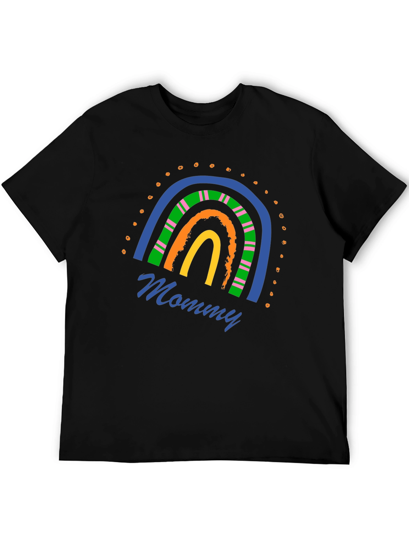 Black Mommy Rainbow Graphic T-Shirt - Stylish Casual Wear view 5