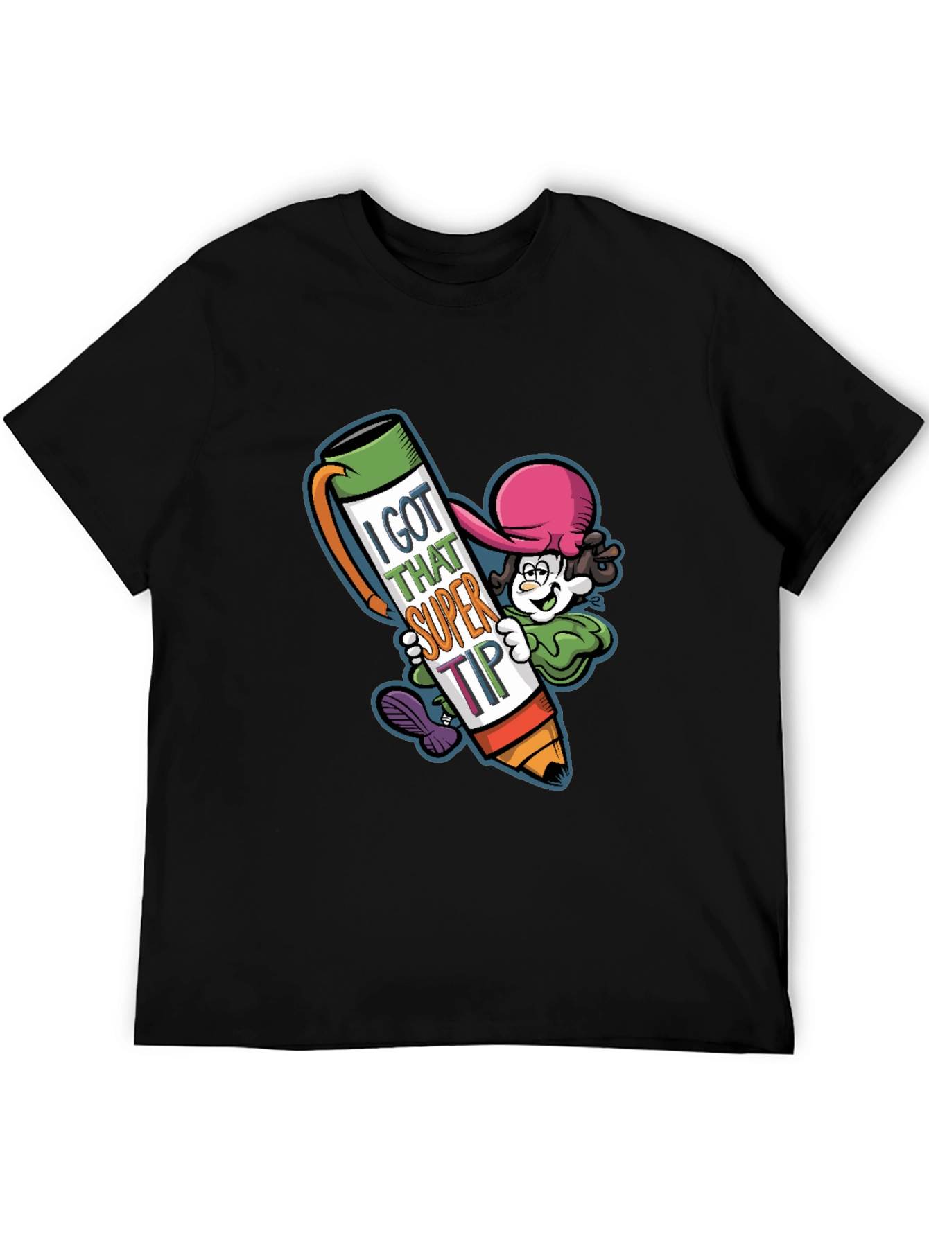 Black I Got That Super Tip Graphic Tee - Novelty T-Shirt view 5