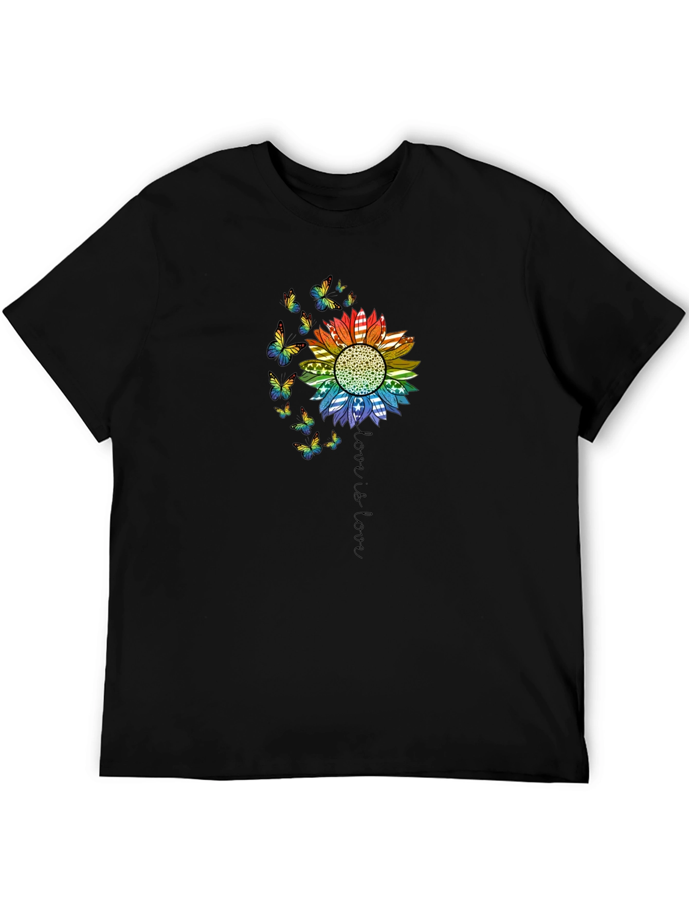 Black Love is Love Rainbow Sunflower Tee view 5
