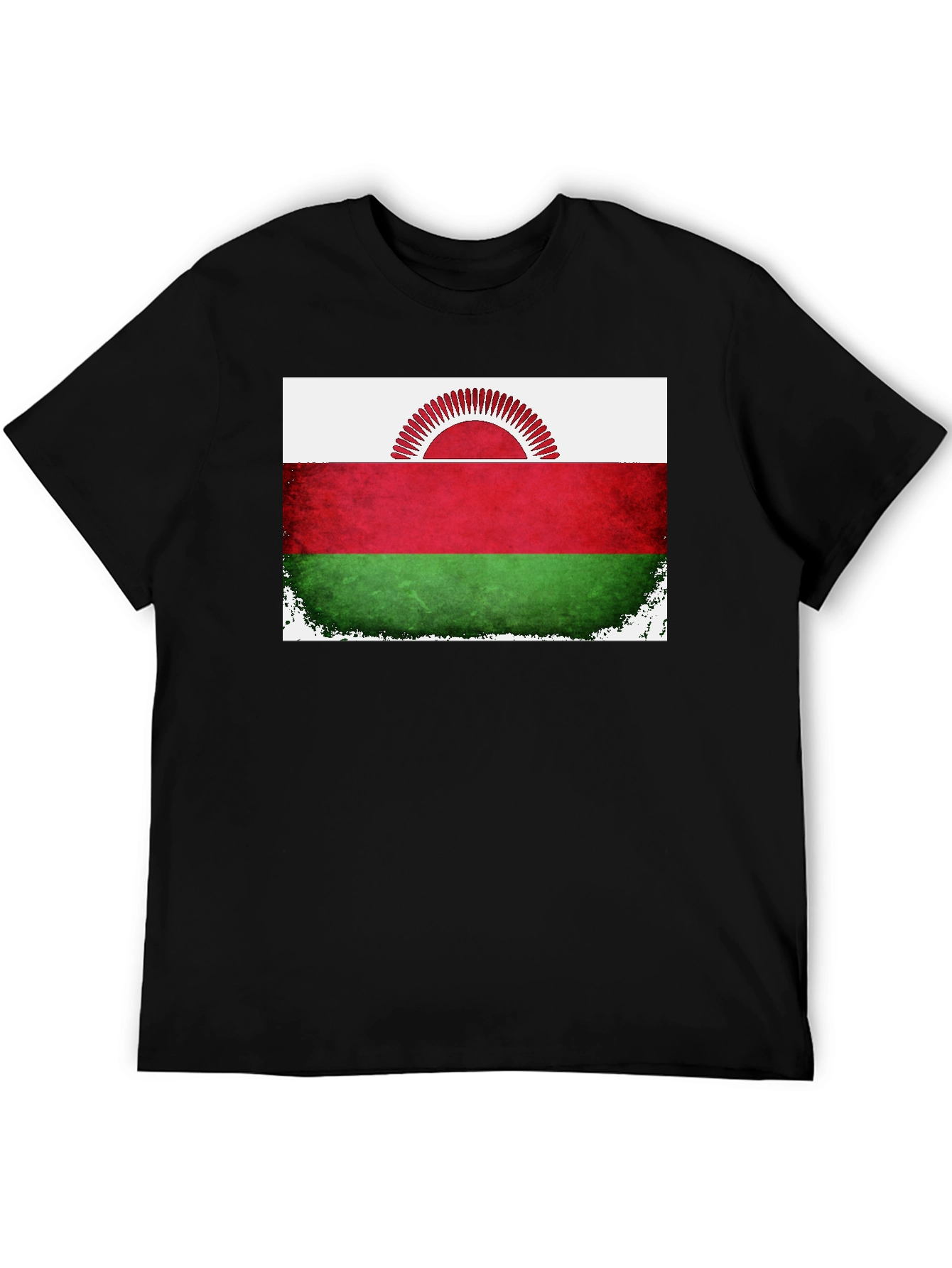 Black Malawi Flag Graphic T-Shirt view 5