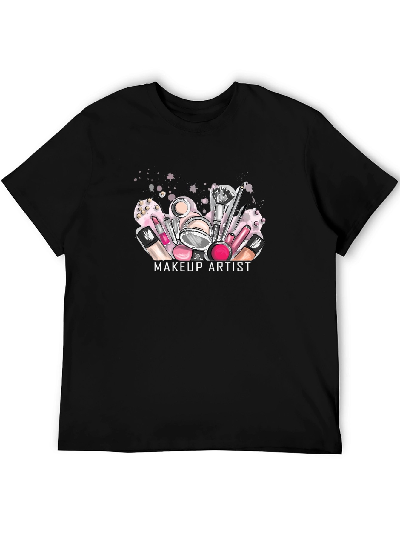 Black Makeup Artist T-Shirt - Stylish Design for Beauty Lovers view 5