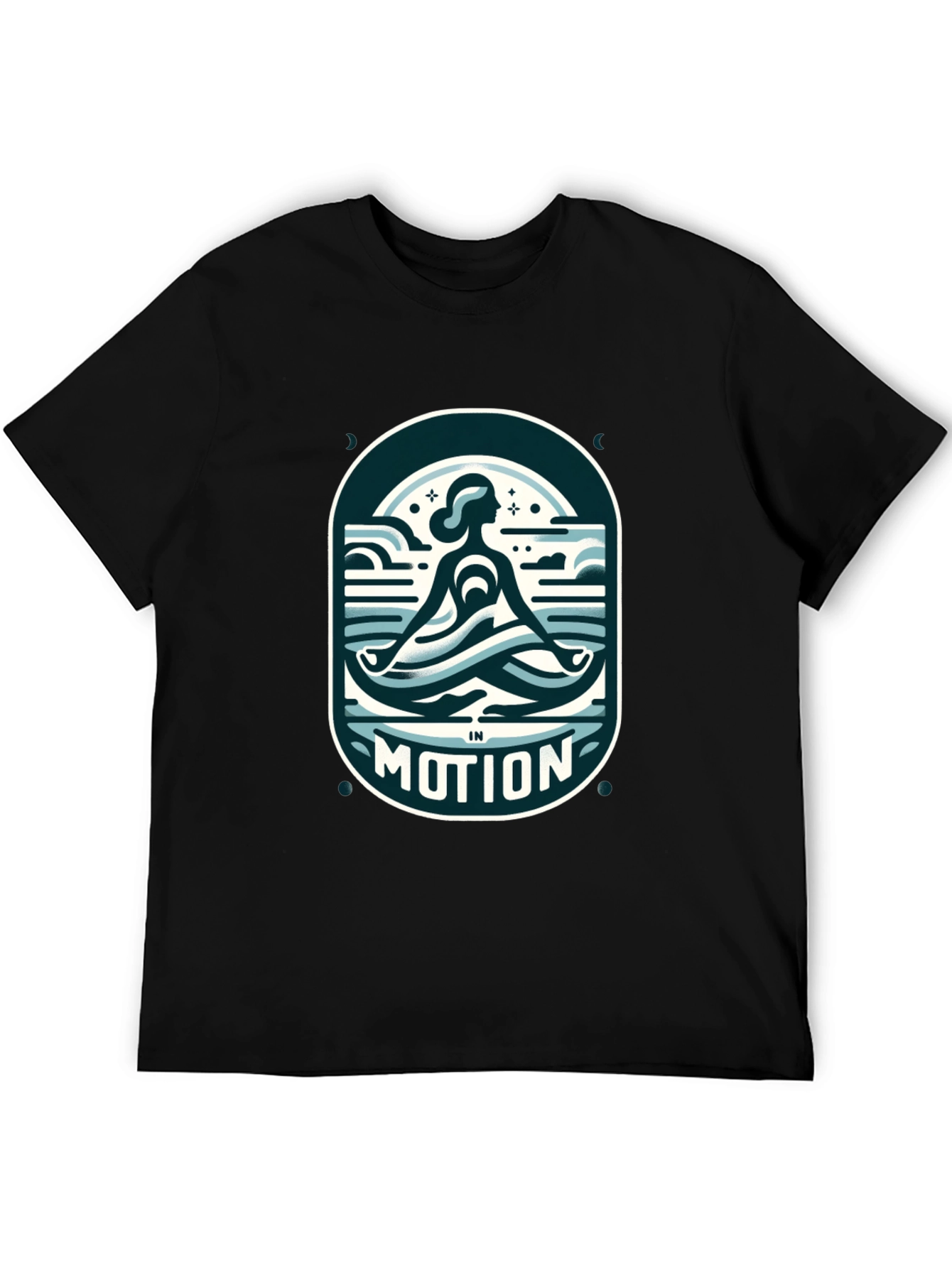 Black Motion Graphic Tee - Yoga, Meditation view 5