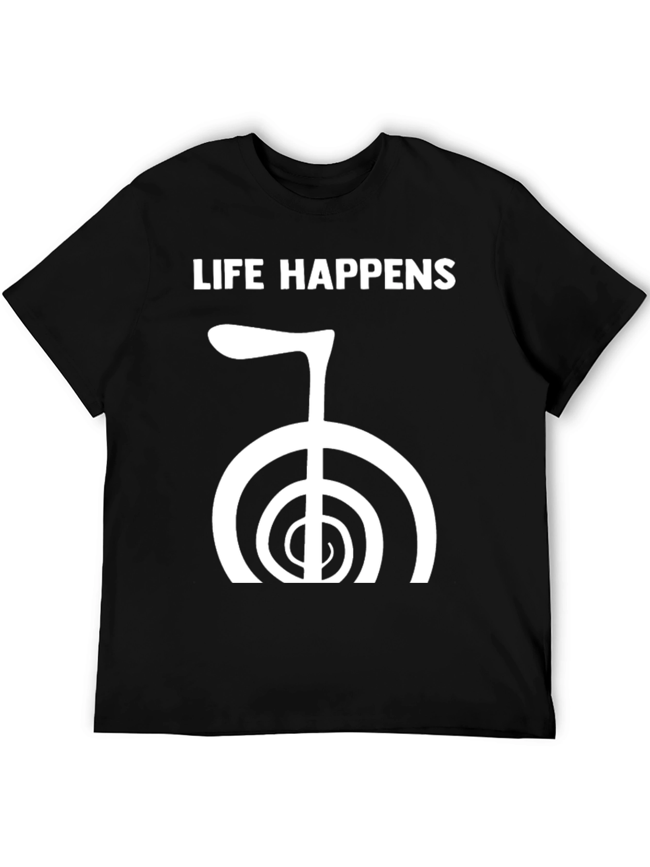 Life Happens Reiki Symbol Black T-Shirt - 5