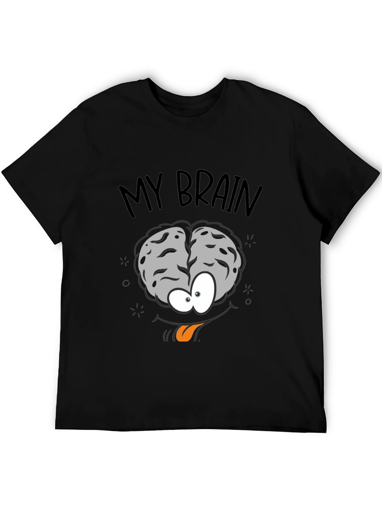 Black My Brain Graphic Print Crew Neck T-Shirt view 5