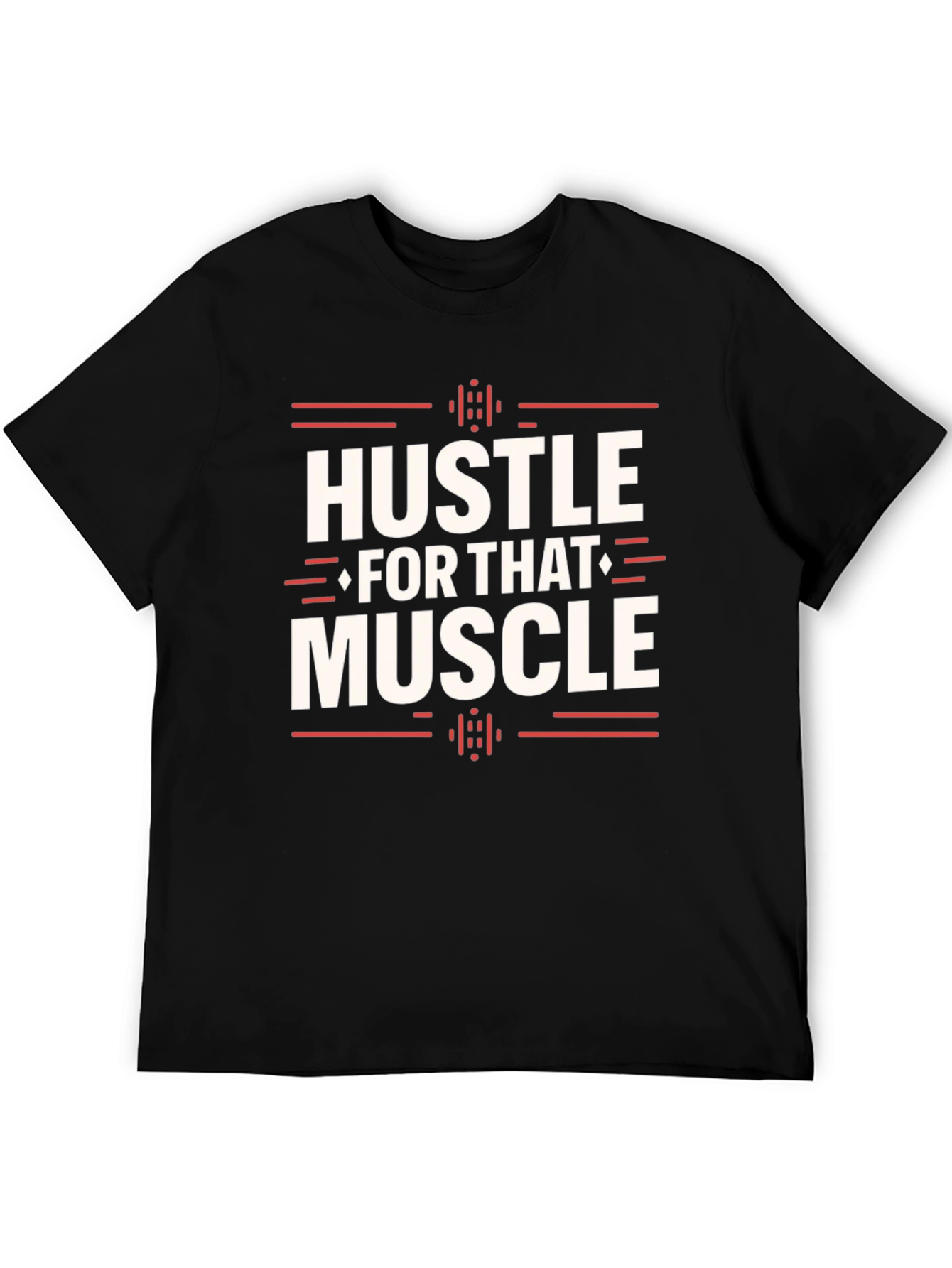 Hustle for Muscle Black Graphic Tee - 5