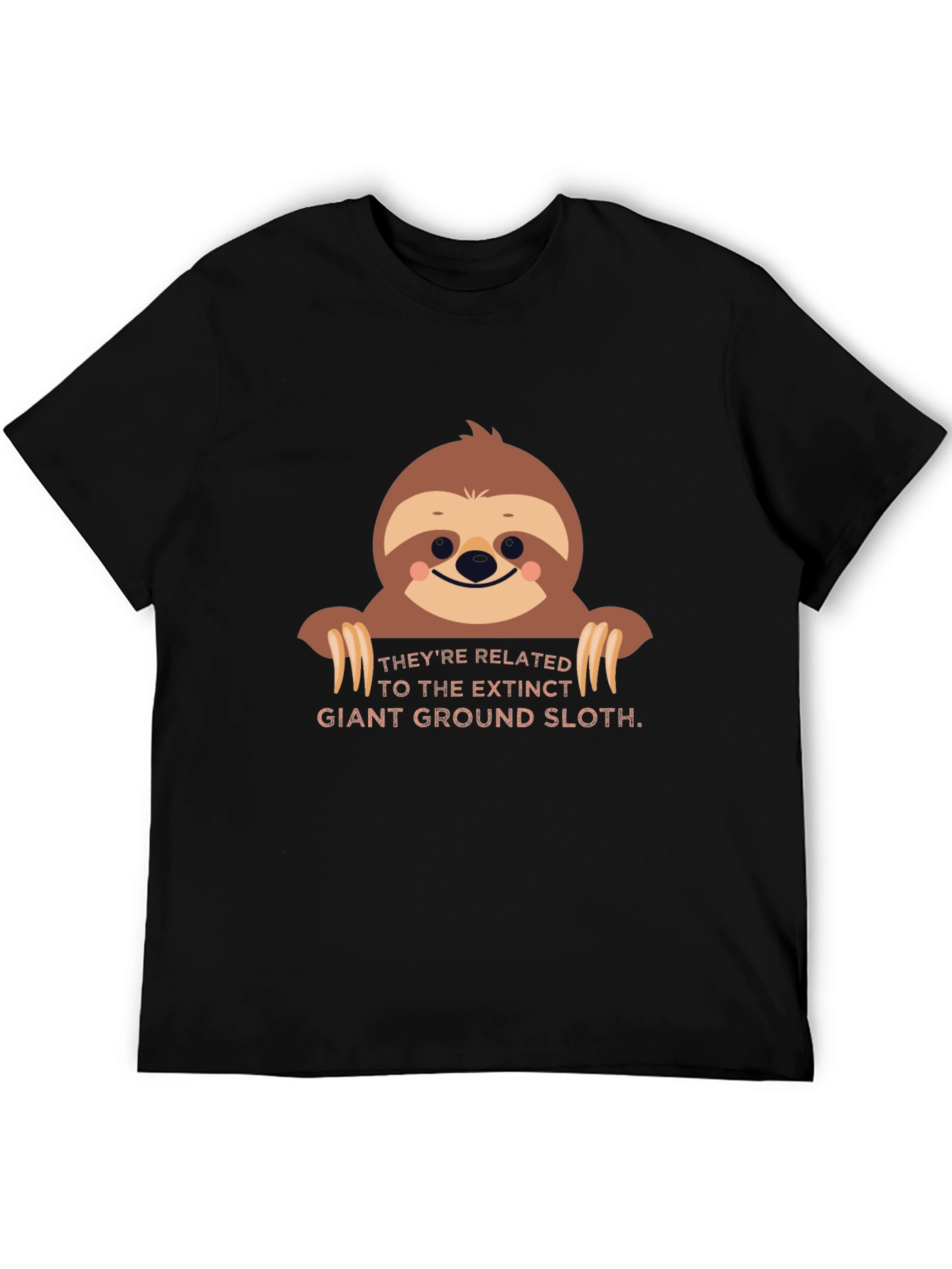 Black Sloth Graphic Tee - Extinct Giant Ground Sloth view 5