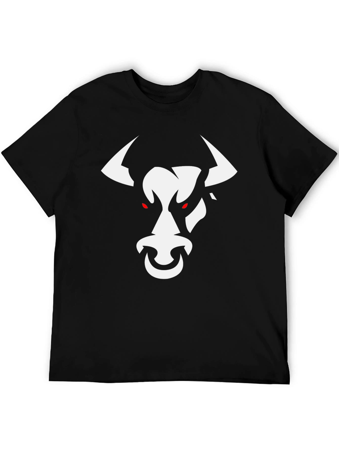 Black Black T-Shirt with White Bull Graphic view 5