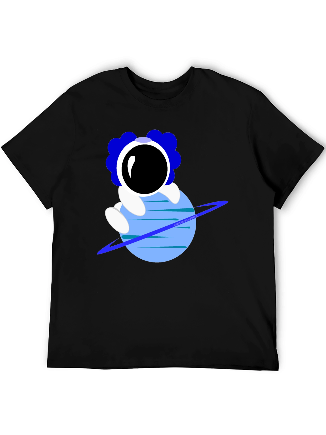 Black Astronaut on Planet Graphic T-Shirt view 5