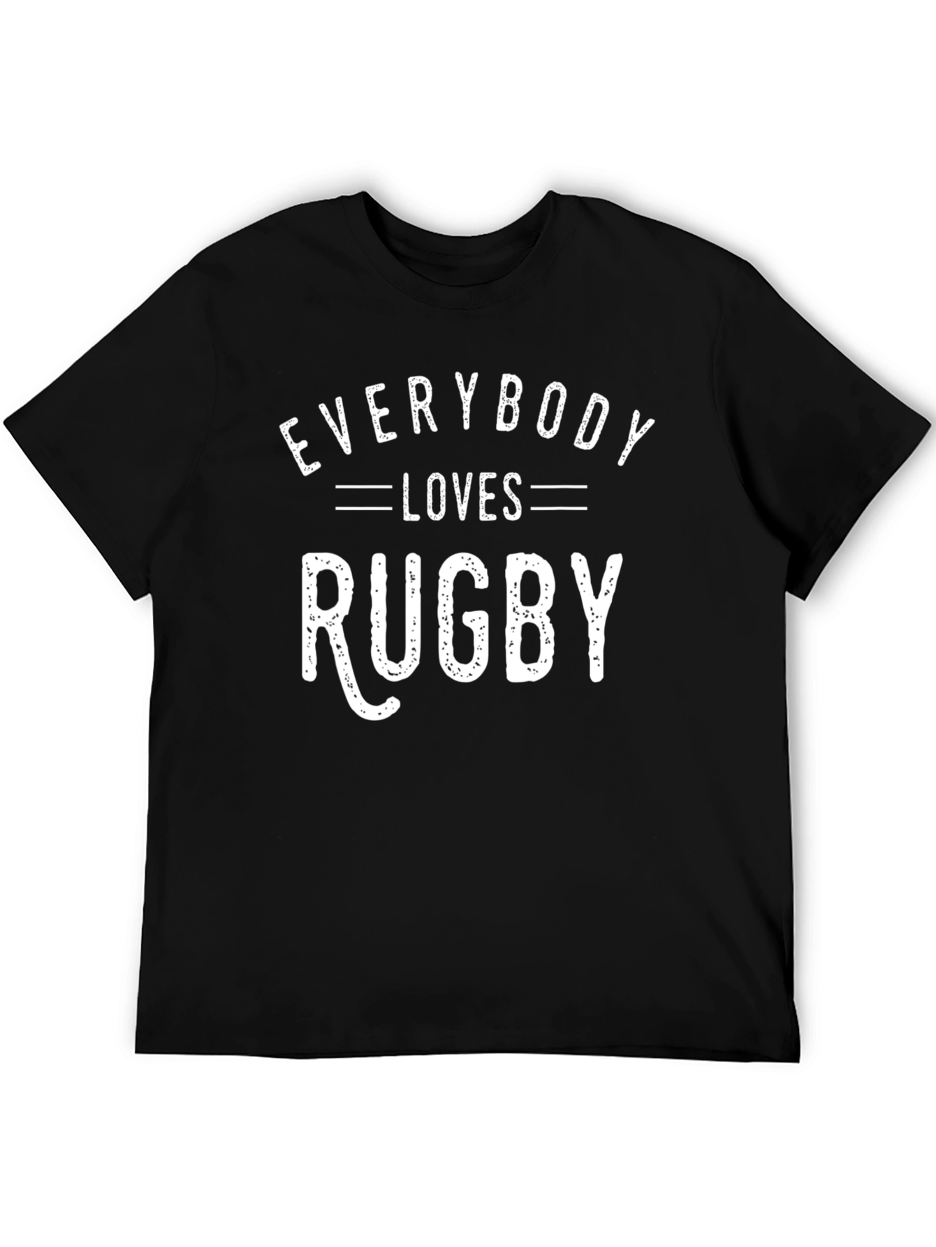 Black Everybody Loves Rugby Graphic T-Shirt view 5