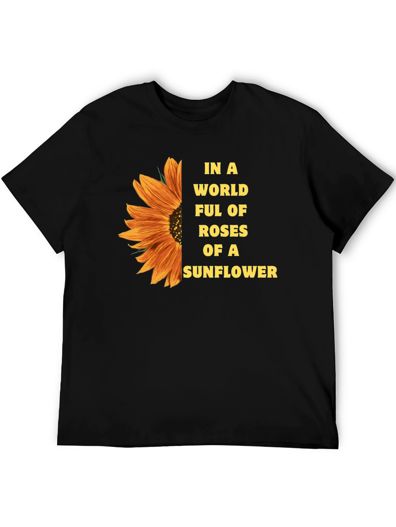 Black Sunflower T-Shirt - Be a Sunflower view 5