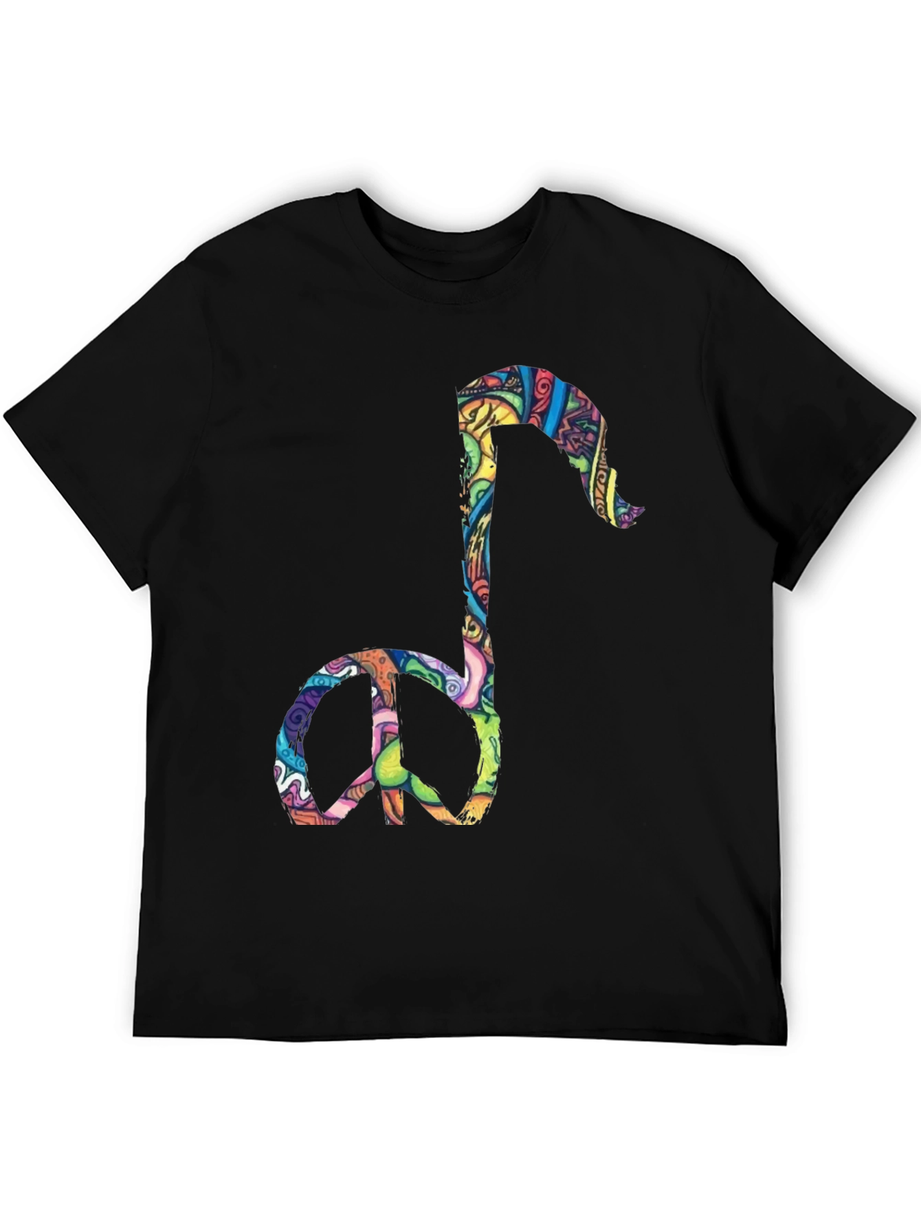 Black Peace Note Graphic Tee - Black view 5