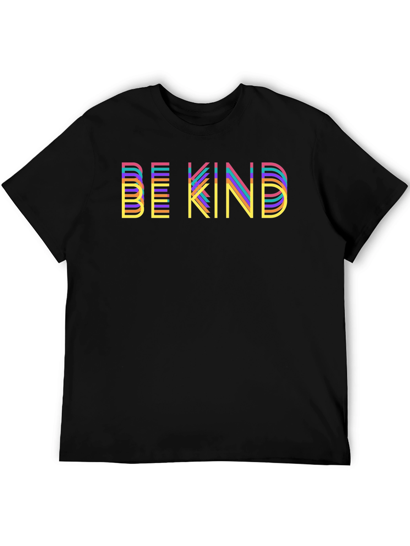 Black Be Kind Retro Graphic Tee - Soft Cotton Blend view 5