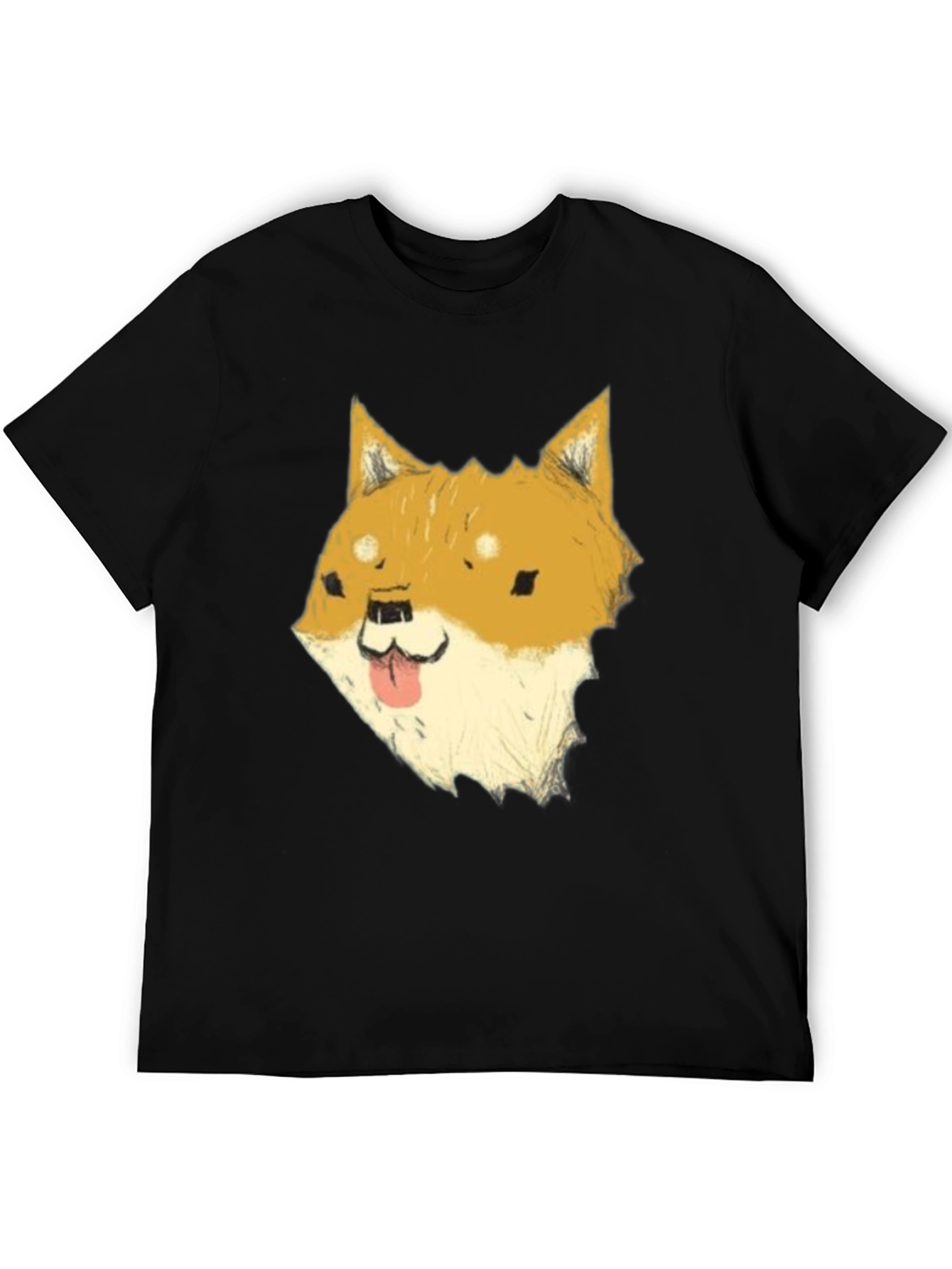 Black Dog Meme Graphic Tee - Black Cotton T-Shirt view 5