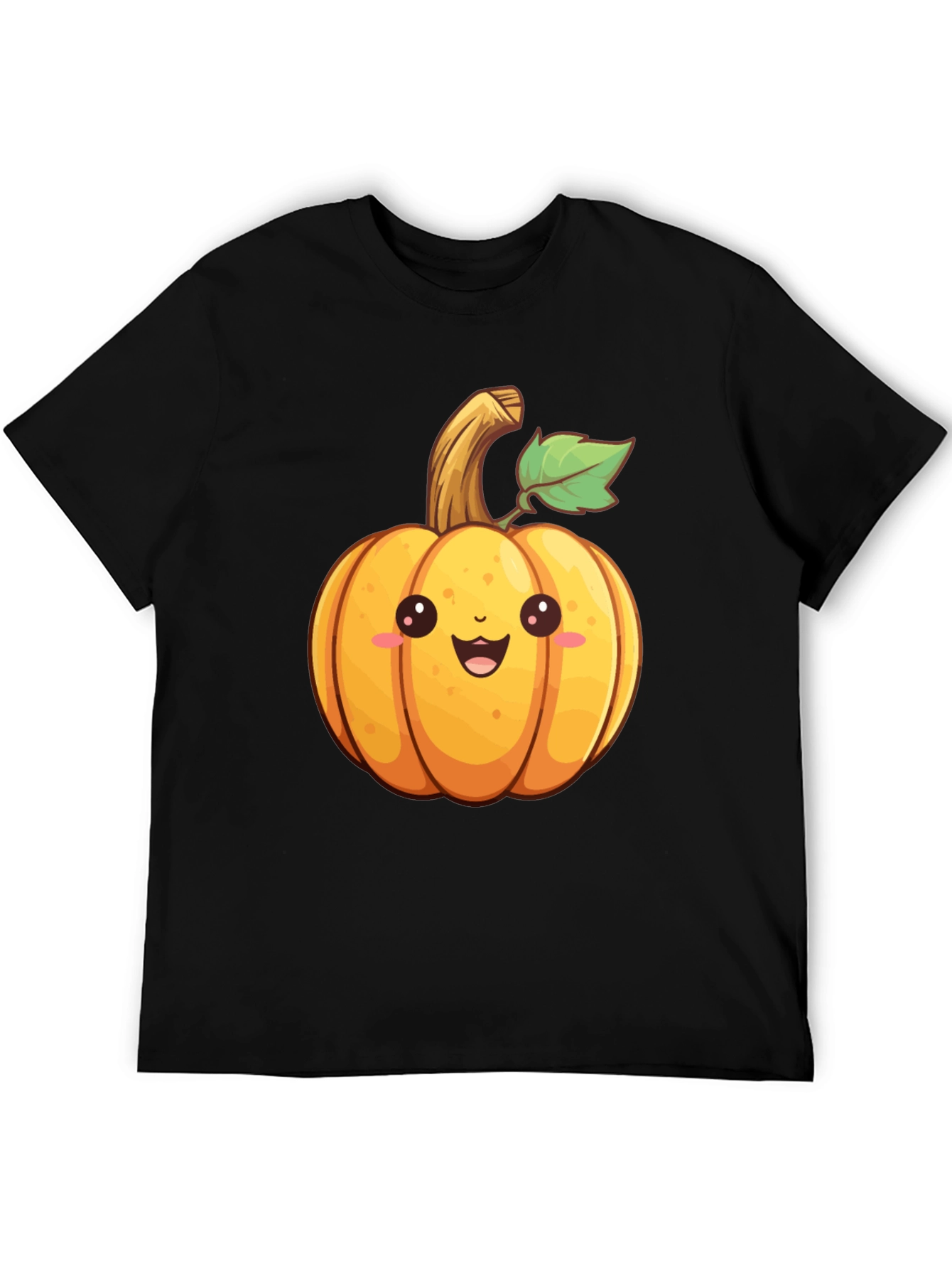 Black Cute Cartoon Pumpkin Graphic T-Shirt view 5