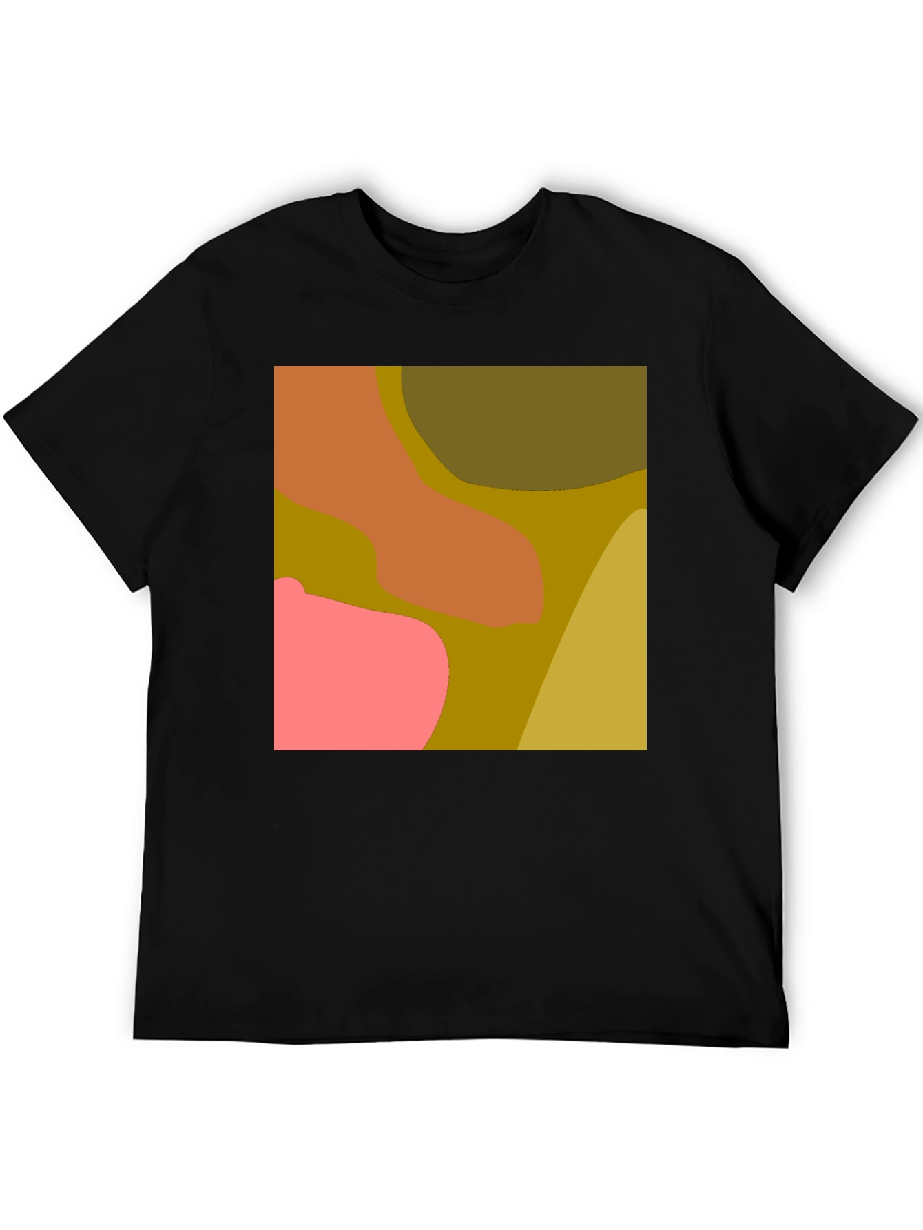 Black Abstract Color Block Graphic Tee view 5