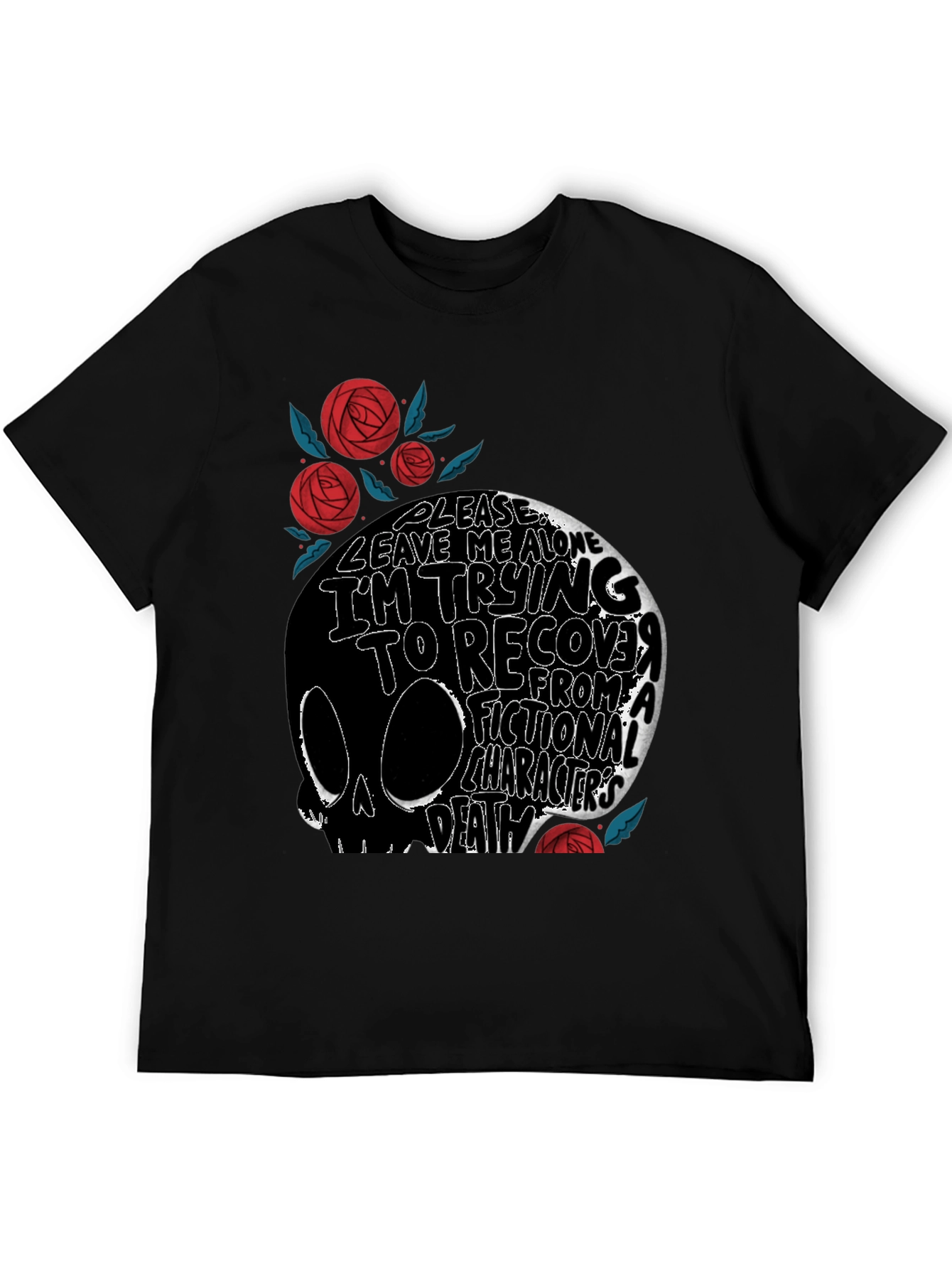 Black Skull Graphic T-Shirt: Fictional Character Death view 5