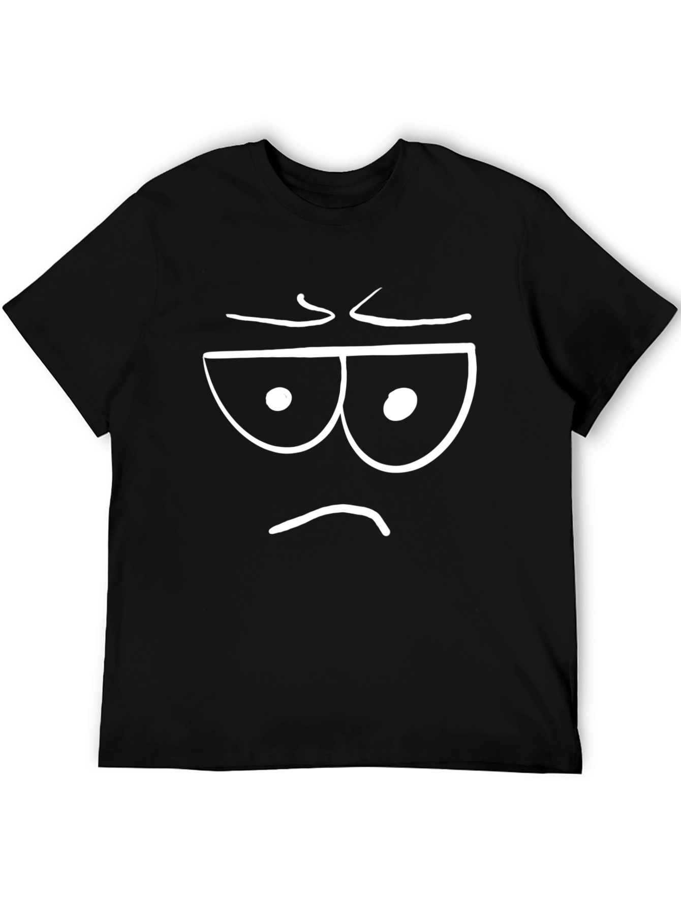Black Funny Face Graphic Tee - Black Cotton T-Shirt view 5