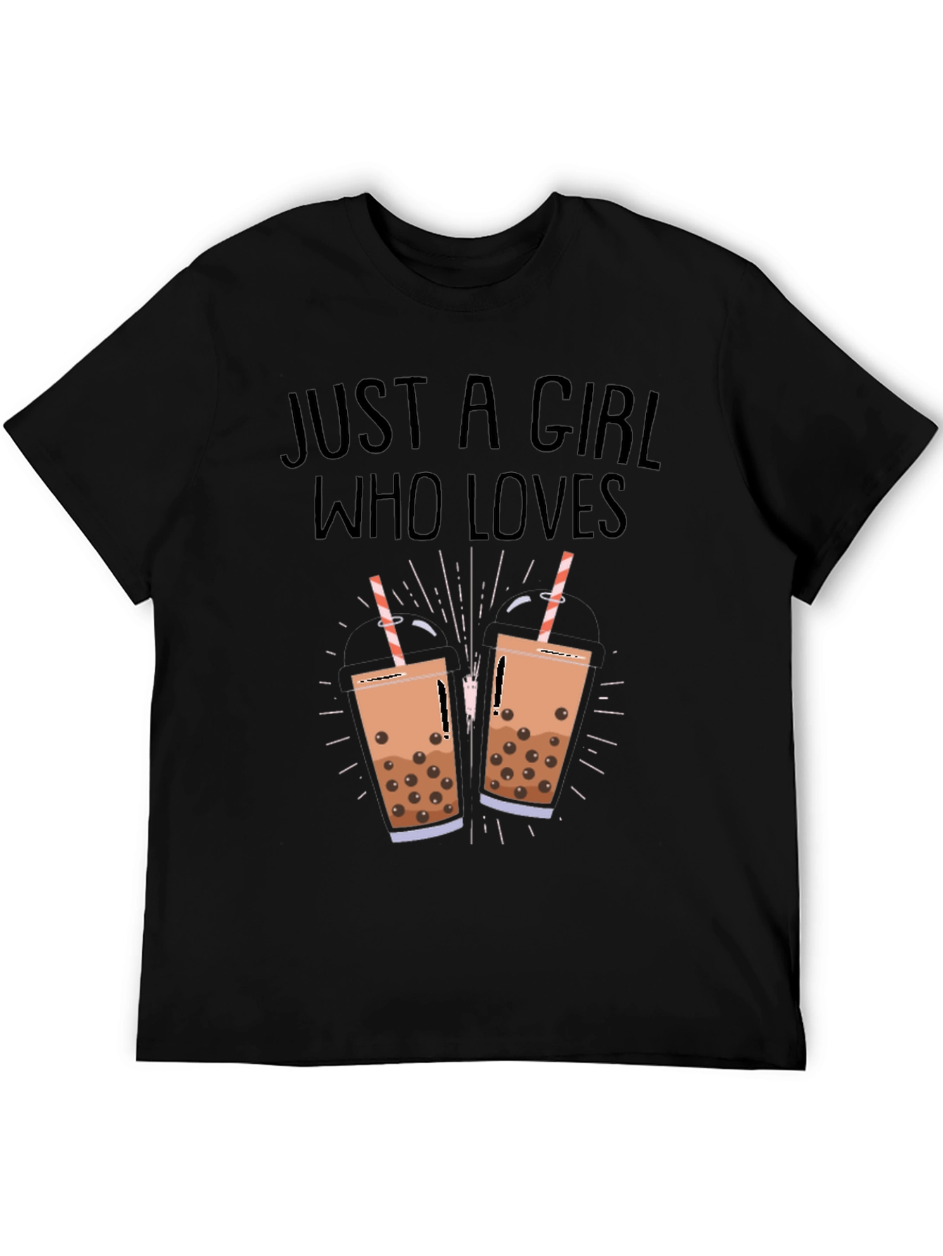 Black Boba Tea Lover Black T-Shirt view 5