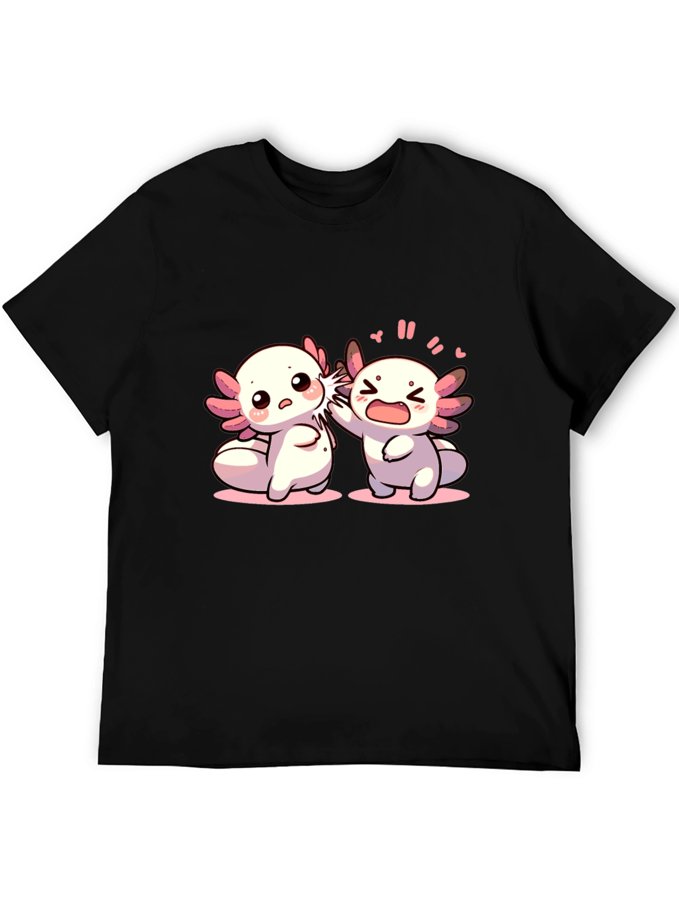 Black Axolotl Slap Black T-Shirt view 5