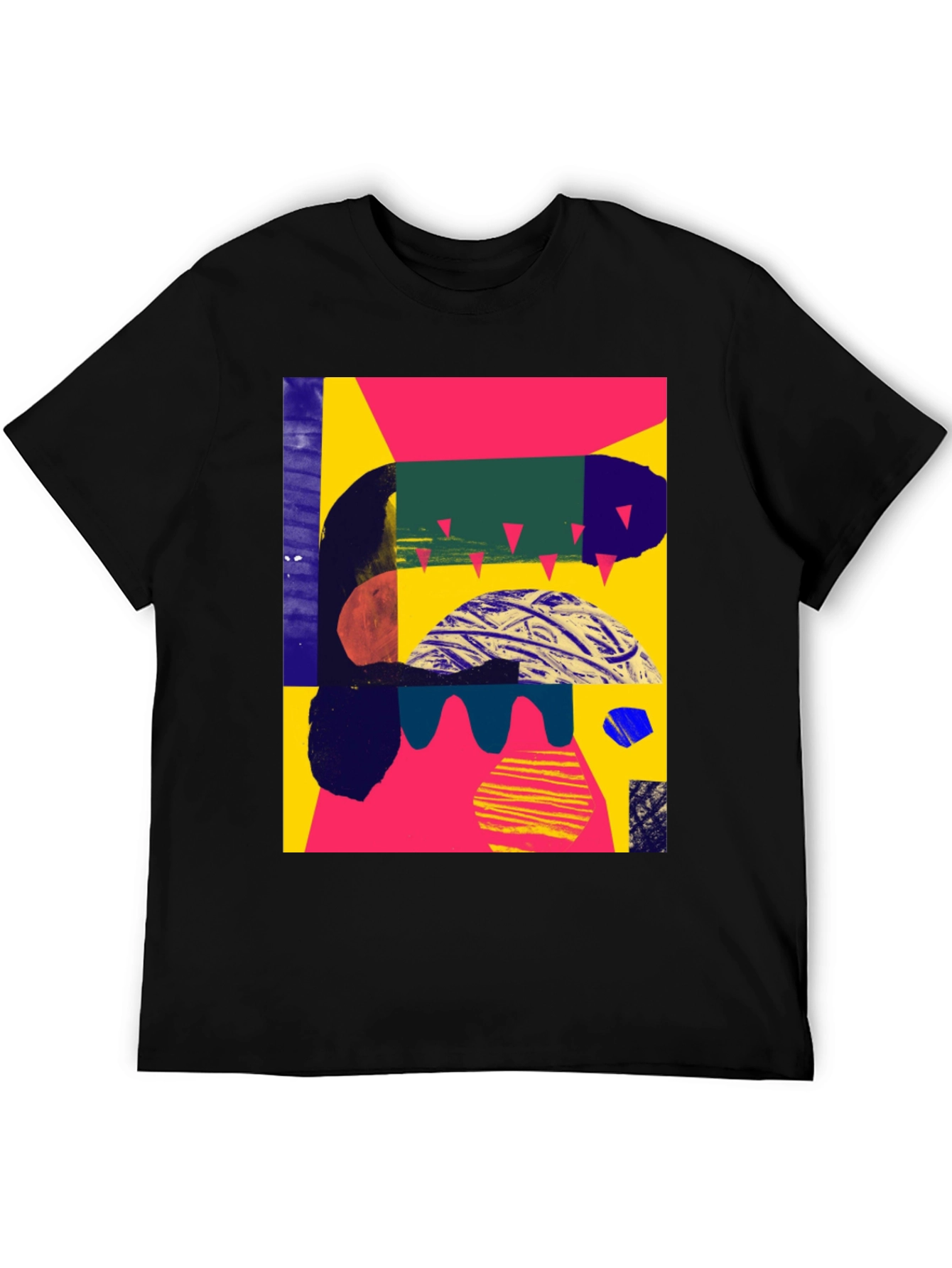Black Abstract Graphic Black T-Shirt view 5