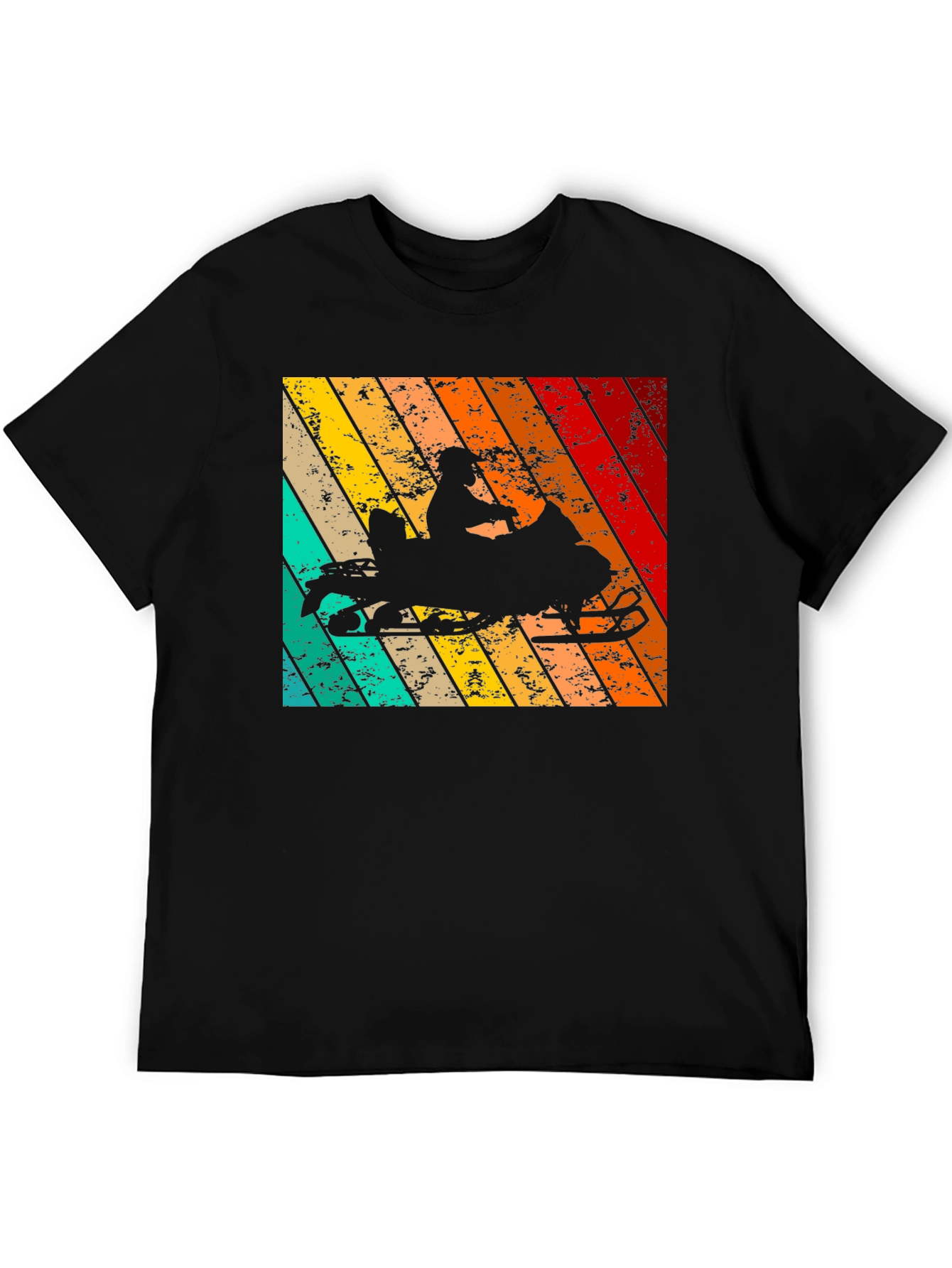 Black Retro Snowmobile T-Shirt | Vintage Style view 5