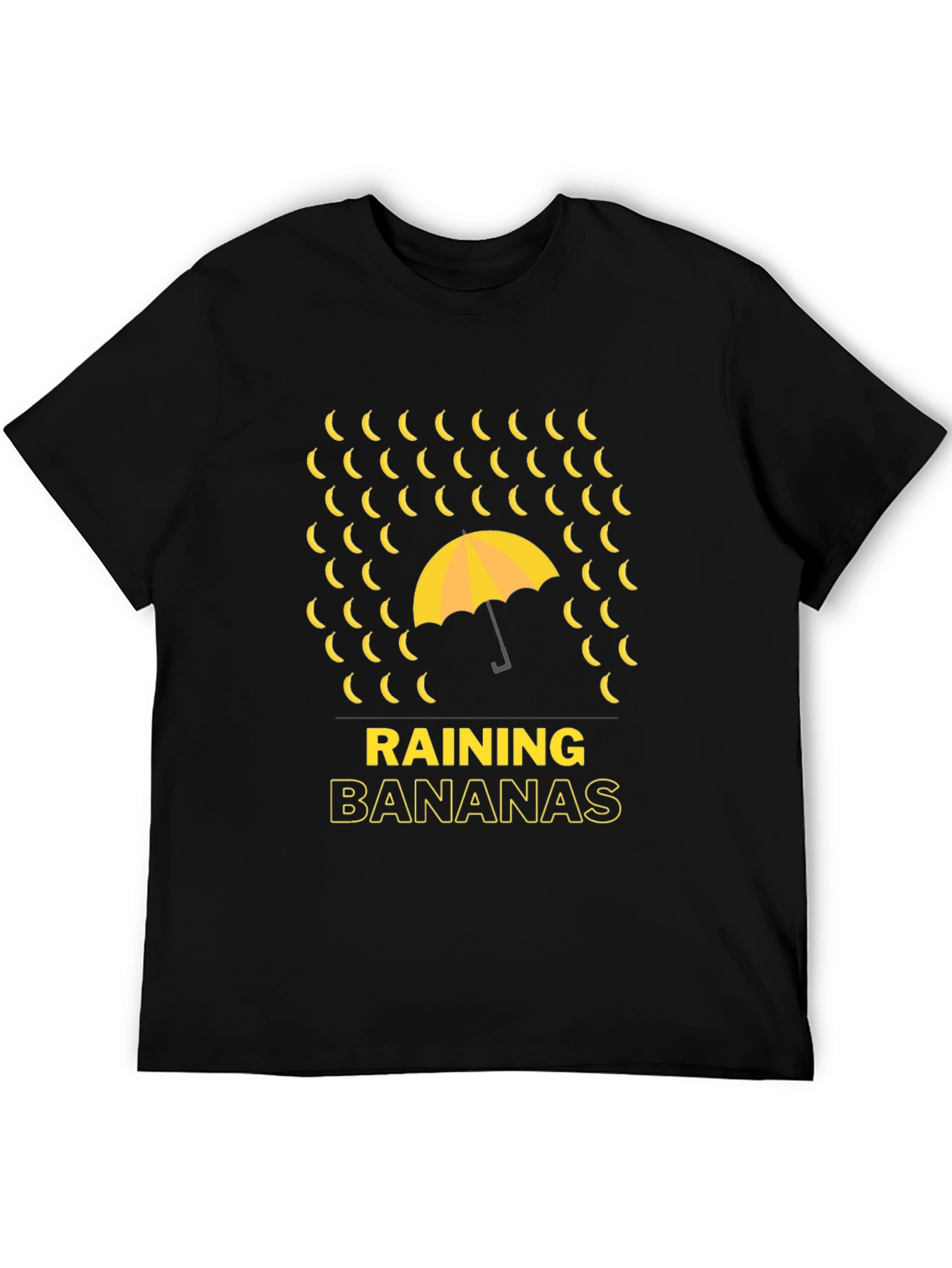 Black Raining Bananas Graphic Tee - Funny Novelty Shirt view 5
