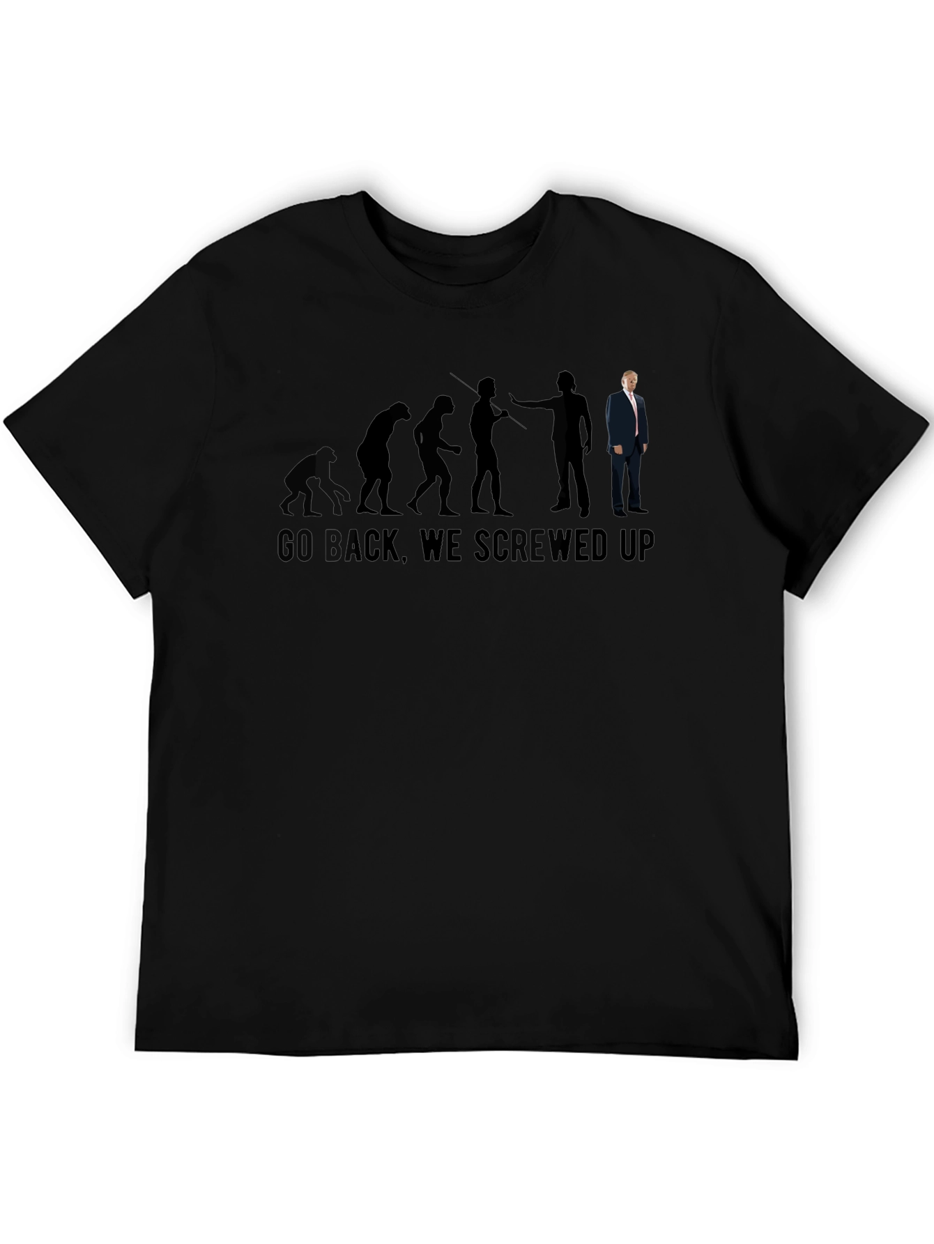 Black Evolution Trump Go Back Screwed Up T-Shirt view 5